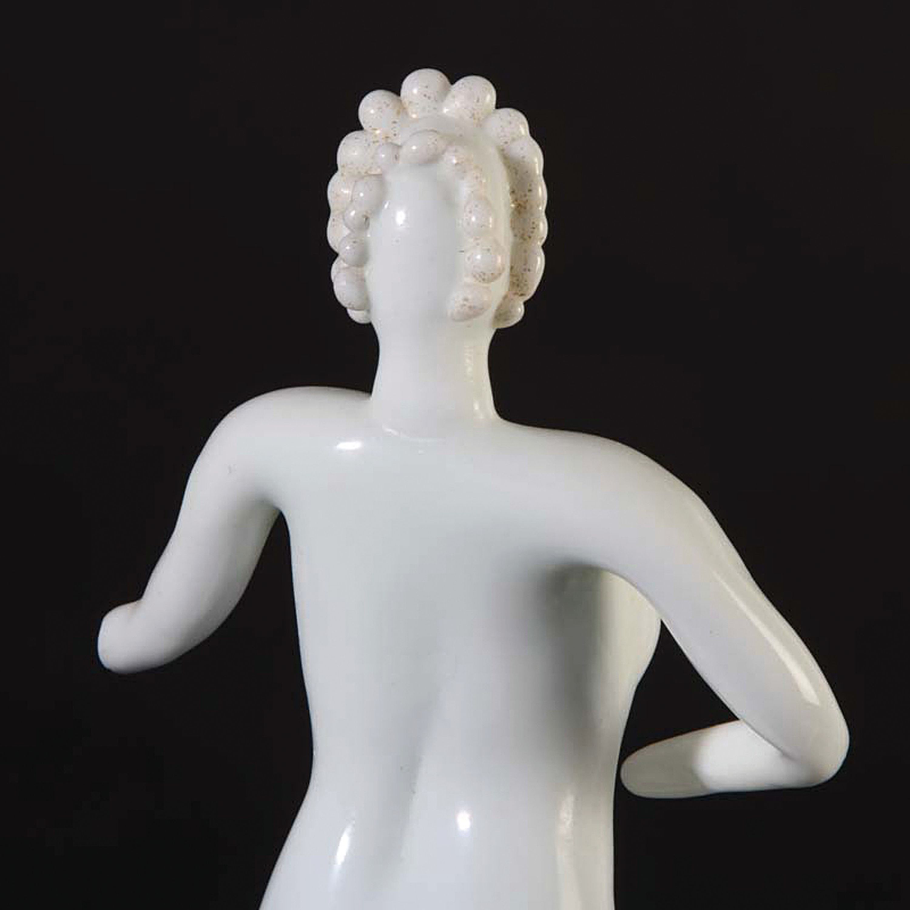Detail j: 2 große Glasskulpturen, Napoleone Martinuzzi für Alfredo Barbini, Murano, 1950er Jahre, Rauchglas und weiß-opakes Glas mit gedrehten Säulen und ...