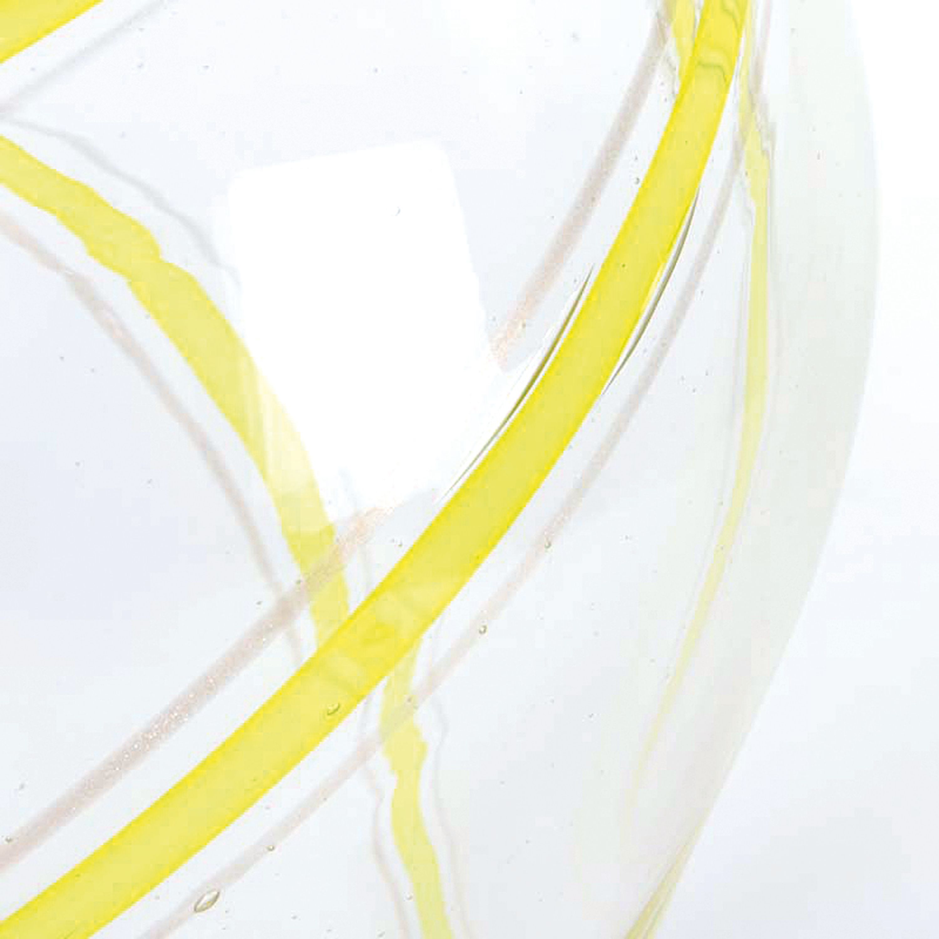 Detail c: Glasvase, Anzolo Fuga (1914-1998), Murano, farbloses Glas, spiralförmig aufsteigende gelben Bändereinschmelzungen, unsigniert, H. 30 cm