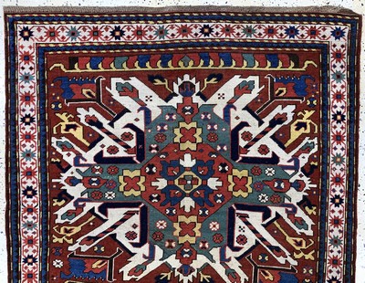 26894459a - "Adler-Kazak"Tschelaberd, antik, Kaukasus, 19.Jhd, Wolle auf Wolle, ca. 210 x ...
