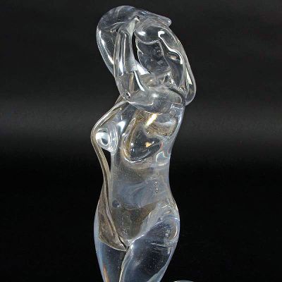 26894484e - Glasskulptur Frau mit Amphore, Alfredo Barbini, Murano, 1950/60er Jahre, farbloses Glas, ...