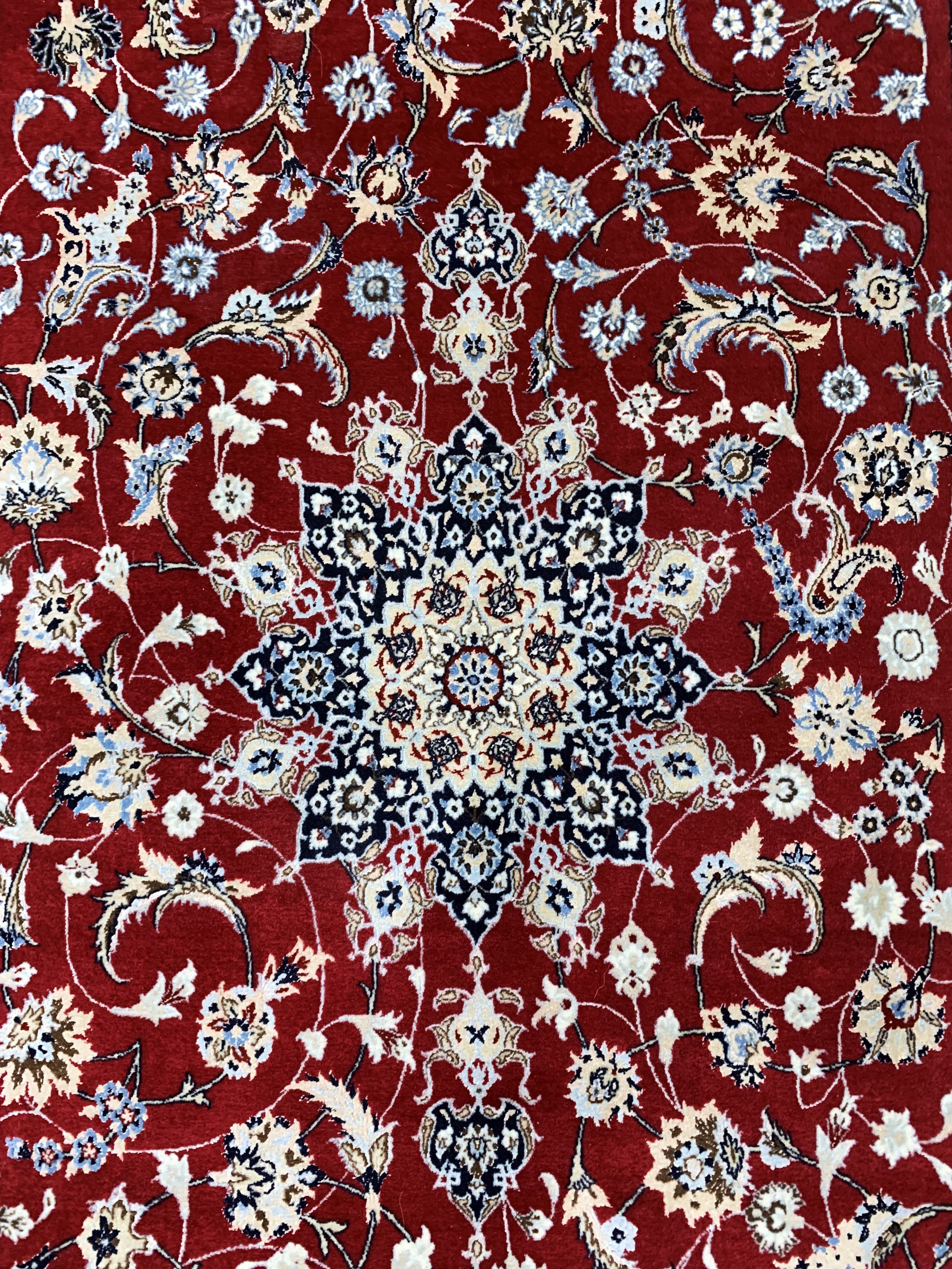 Detail d: Nain fein signiert, Persien, Mitte 20.Jhd, Korkwolle mit Seide, ca. 197 x 120 cm, ca. 1,0Mio. Kn/qm, EHZ: 1-2