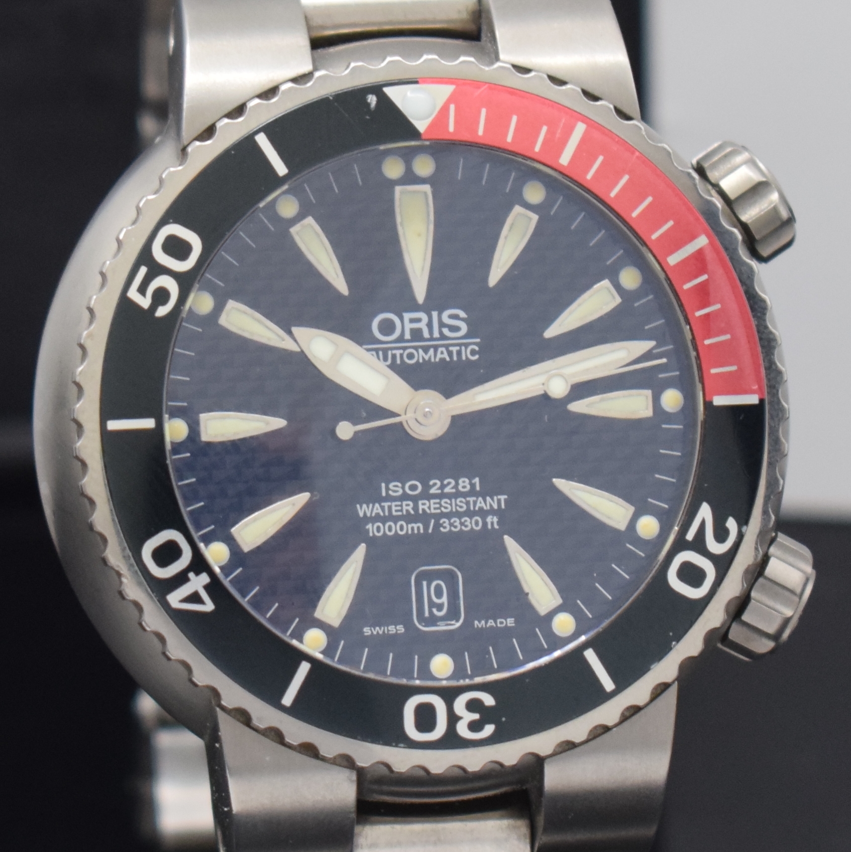Detail c: ORIS Herrenarmbanduhr TT1 Referenz 633.7541, Automatik, Titangeh. inkl. orig. Gliederband m. Faltschl., Boden und Krone verschr., ab Herst. wasserd., ...