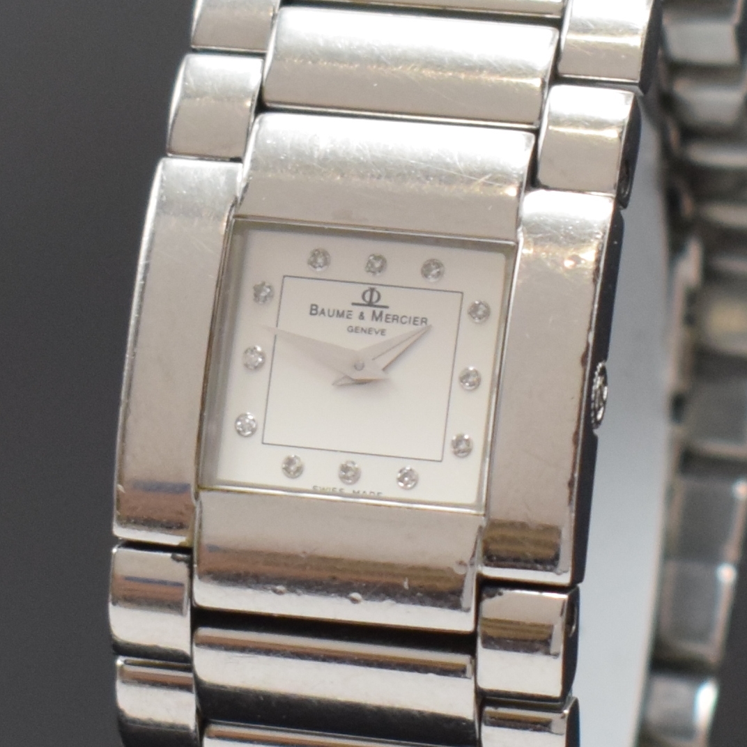 Detail a: BAUME & MERCIER Catwalk Damenarmbanduhr Referenz MV045197, Schweiz um 2005, quarz, Edelstahlgeh., Boden 4-fach verschr., Gliederband m. dopp. ...