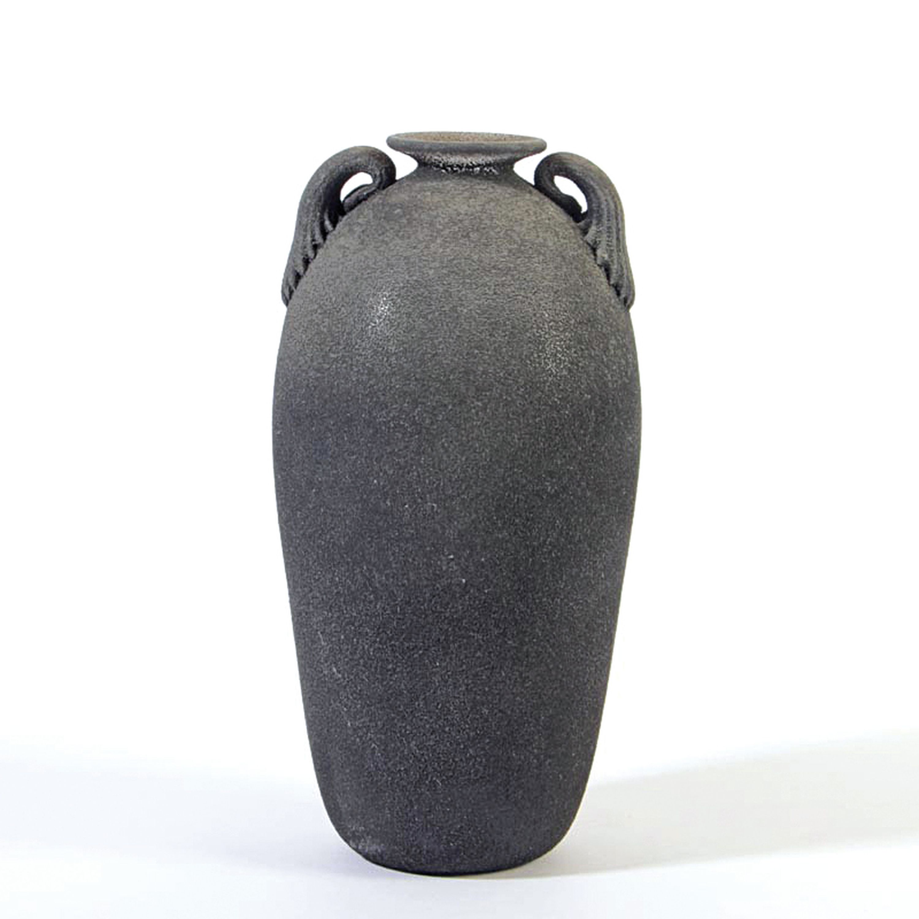 Detail a: Vetro a Scavo-Vase, Fratelli Toso, Murano, 1950er, Glas, Vetro a Scavo-technik mit grauer Patina, Doppelhenkel, H. 26 cm
