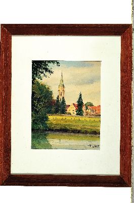 26894726k - Karl Degen, deutscher Maler Anfang/Mitte des 20.Jh., 2 Aquarelle, Blick von der ...
