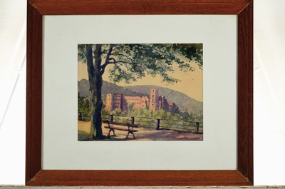 26894726l - Karl Degen, deutscher Maler Anfang/Mitte des 20.Jh., 2 Aquarelle, Blick von der ...