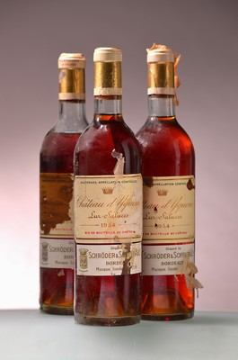 Image 26894743 - 3 Flaschen 1954 Chateau d'Yquem, Lur-Saluces , Sauternes, ca. 750ml, 1x Mid ...