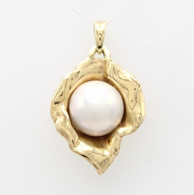 Image Anhänger mit Süßwasserzuchtperle, GG 585/000, Perle v. l. roséf. ...