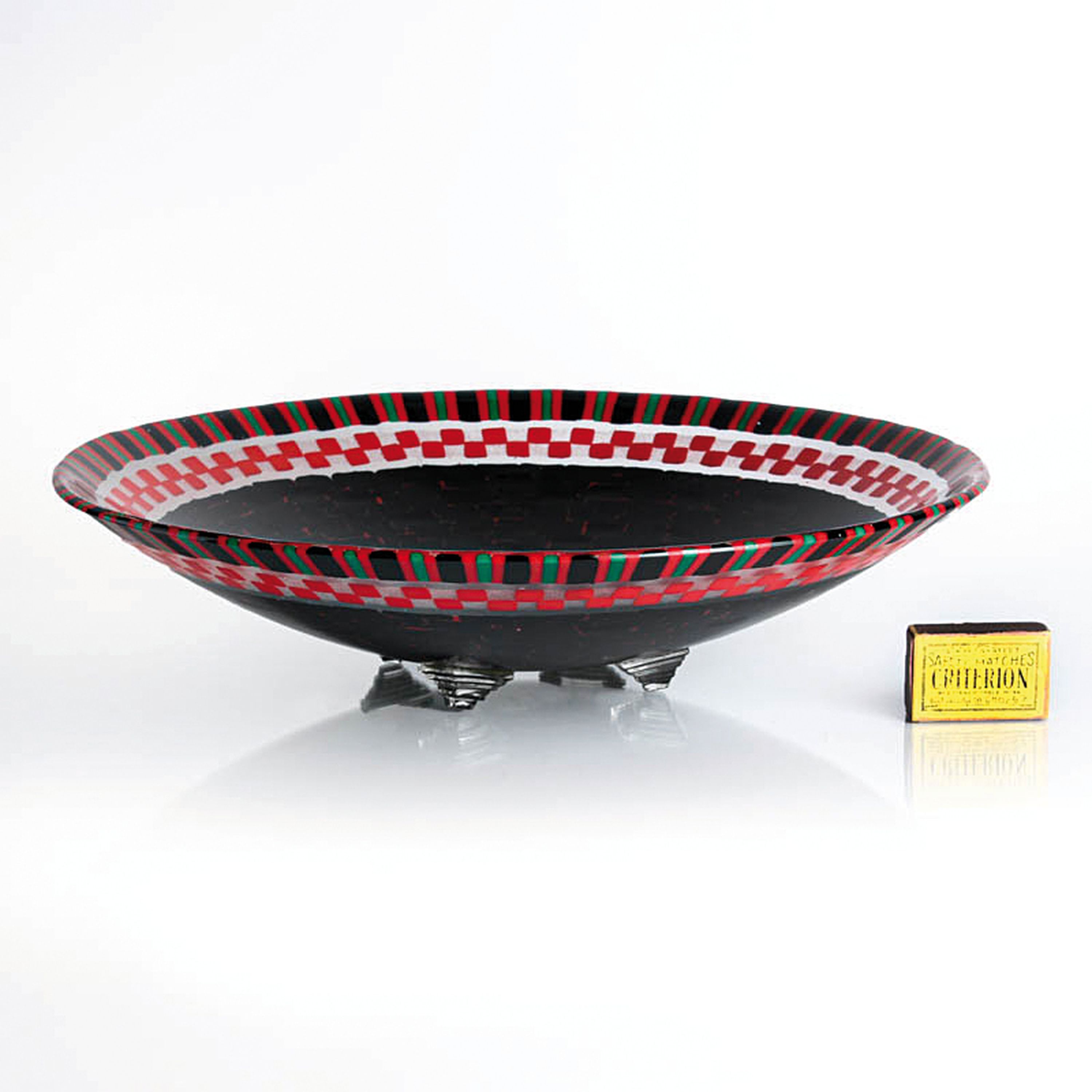 Detail a: Glasmosaik-Schale, Roger Buddle, Australien, farbloses Glas, verschieden farbige Glasstäbe verschmolzen, am Boden signiert, D. 40 cm