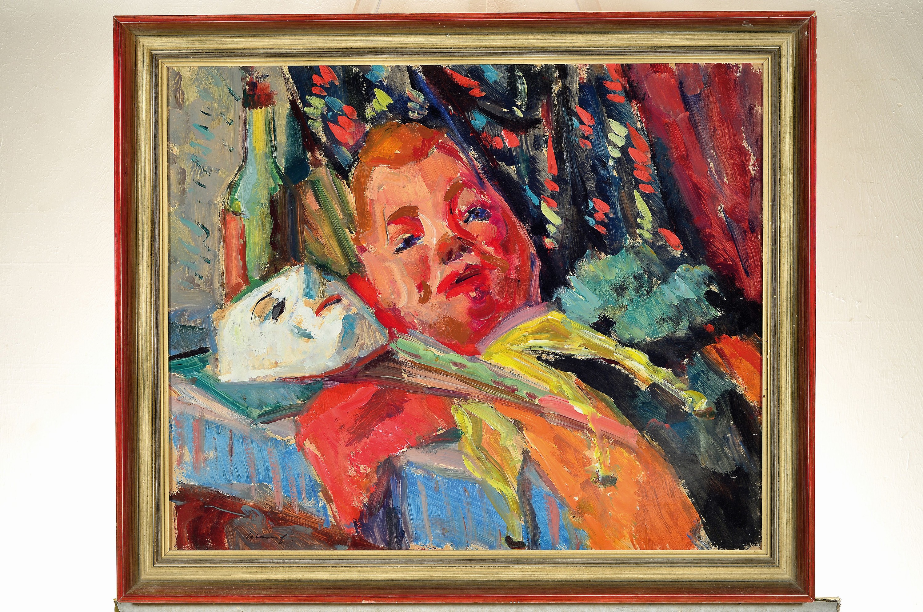 Detail k: Philippe Steinmetz, 1900-1987 Landau, Kind mit Puppe, Öl/Hartfaser, links unten sign., ca. 54x66cm, R. ca. 62x74cm