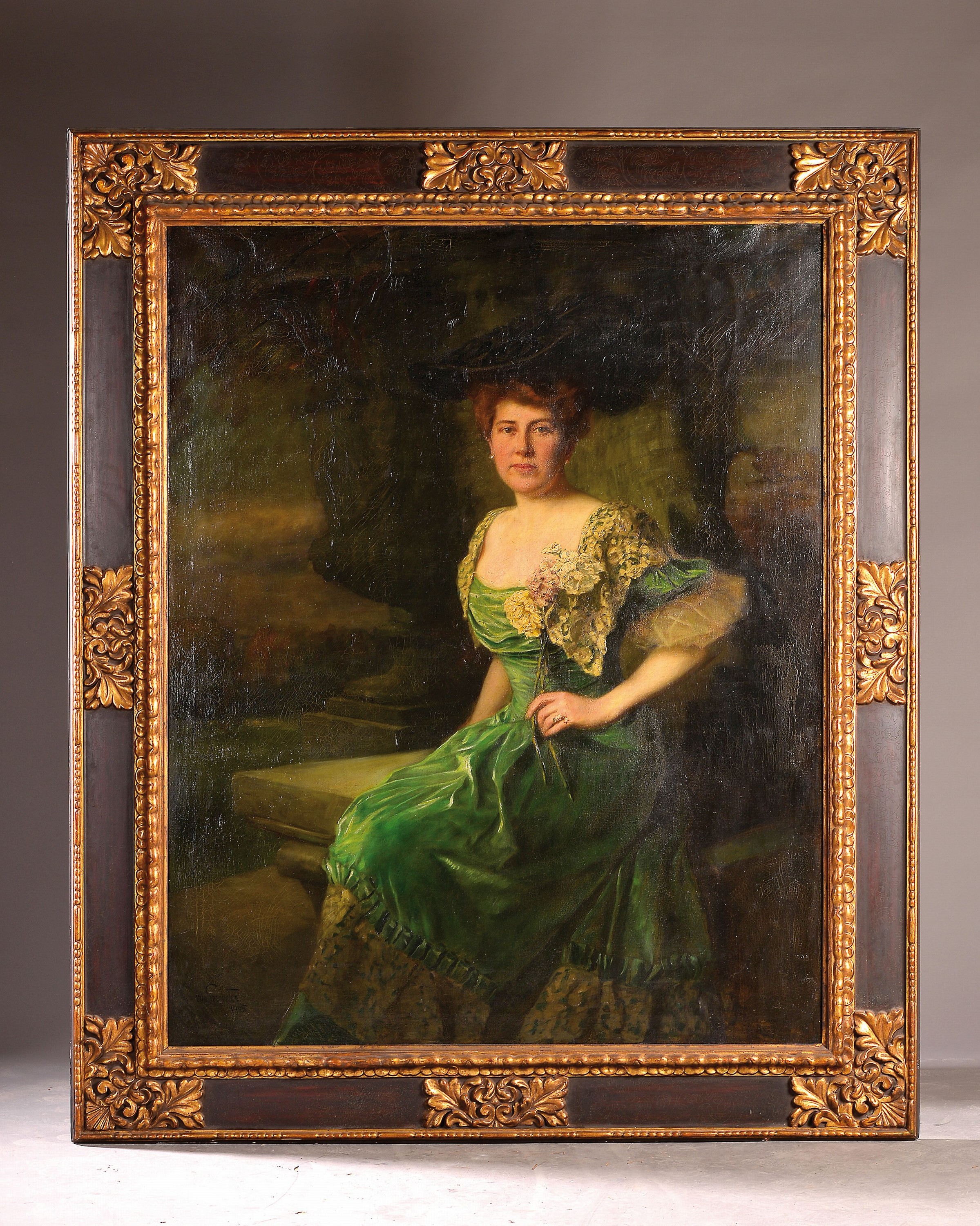 Detail k: Otto Heinrich Propheter, 1875 Mannheim-1927 Karlsruhe, Porträt der letzten Großherzogin von Baden Hilda von Nassau (1864-1952), repräsentative ...