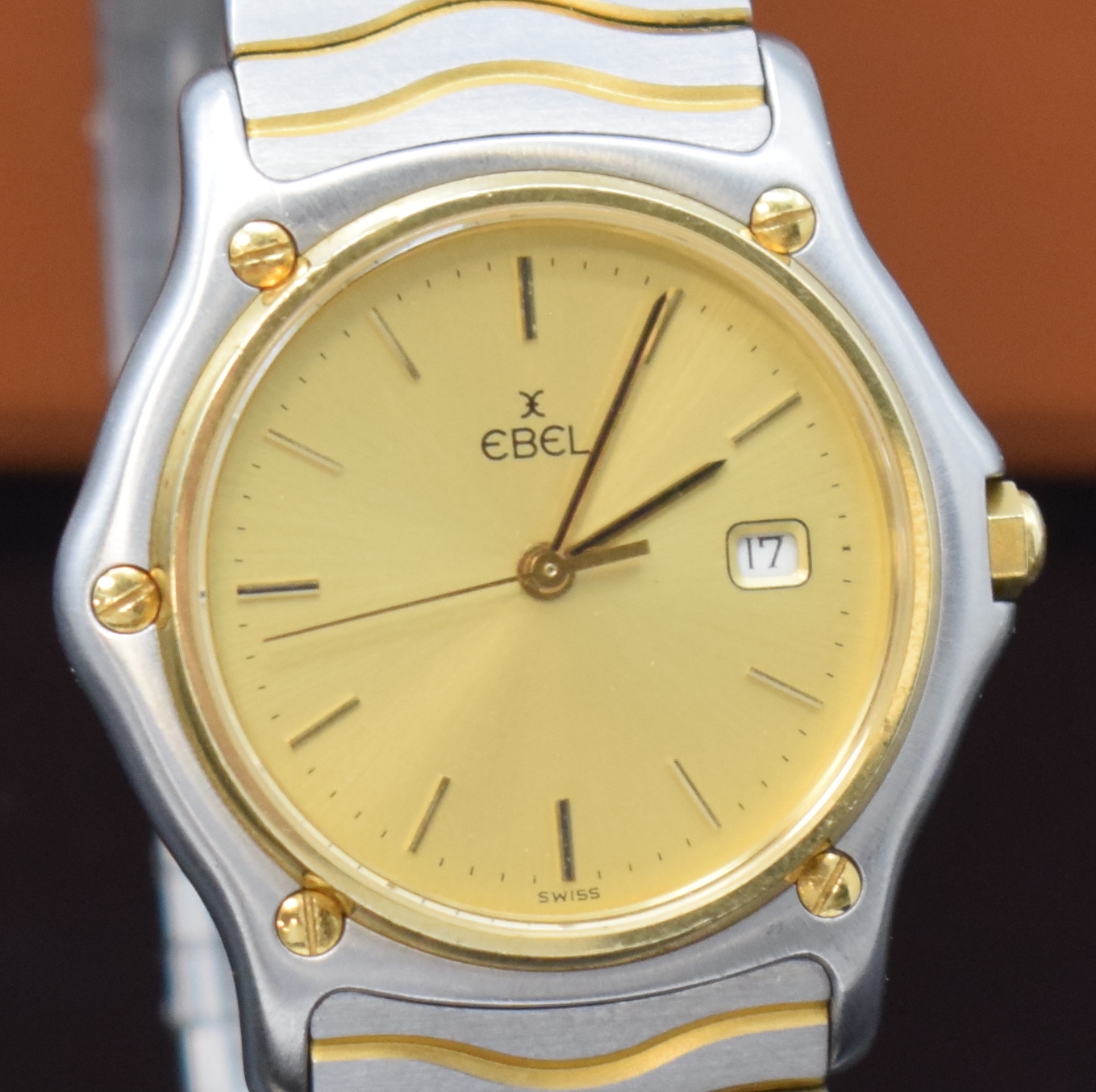 Detail c: EBEL Sport Classic Armbanduhr in Stahl/Gold, Schweiz um 1990, quartz, Monocoque-Geh., 5- fach über Lünette verschr., gold. Zifferbl., gold. Indizes ...