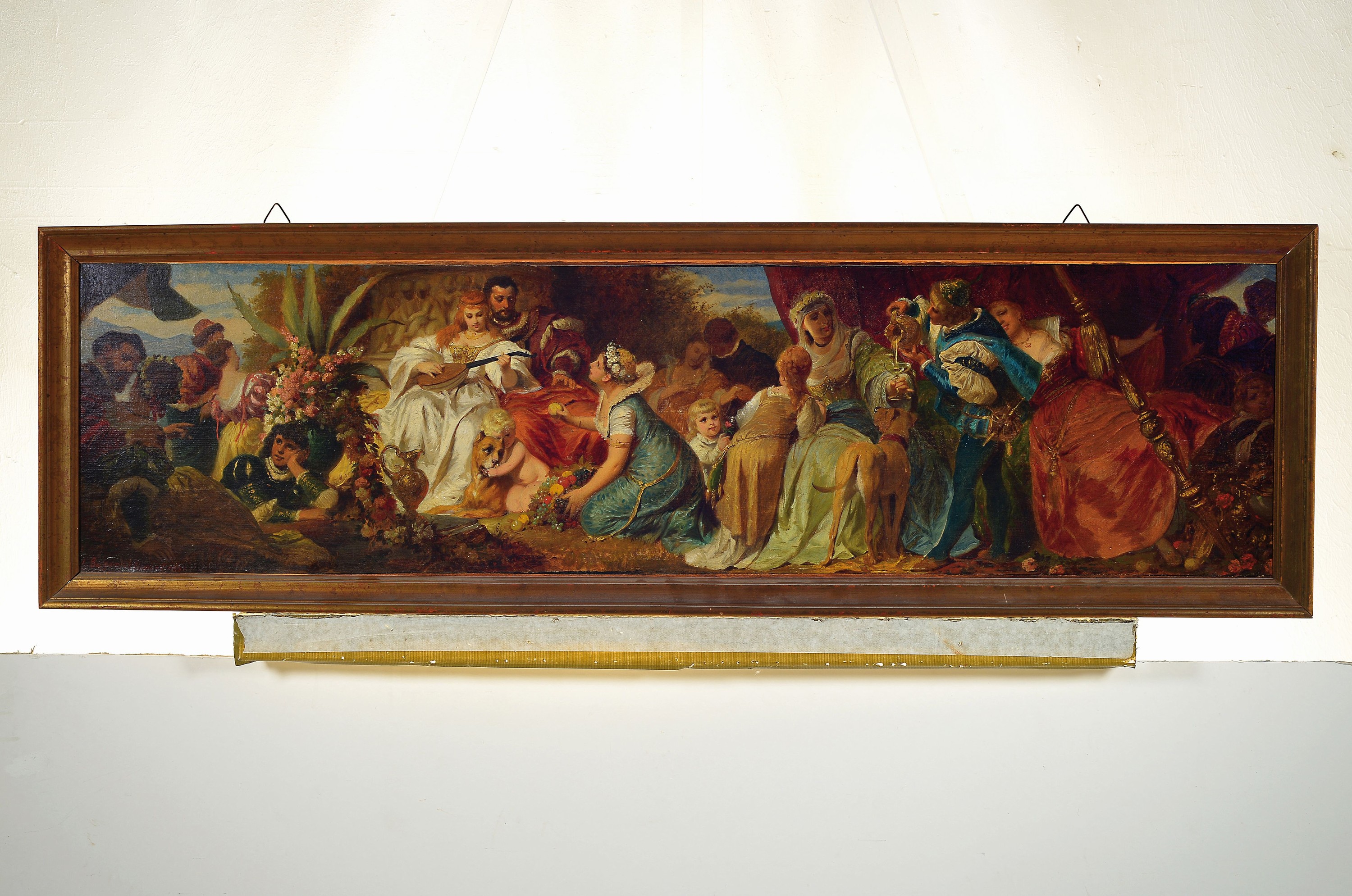 Detail k: Eugen Johann Georg Klimsch, 1839-1896 Frankfurt am Main, Festgelage, dionysische Figurengruppe aus lagernden Aristokraten, einem zentralen Brautpaar ...