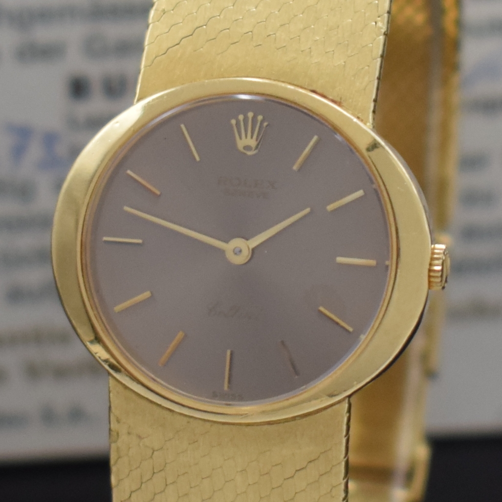 Detail a: ROLEX Cellini Damenarmbanduhr in GG 750/000 Referenz 3768, Schweiz lt. orig. Papier verk. 1973, Handaufzug, 2-tlg. Geh., Boden aufgedr., anges. ...