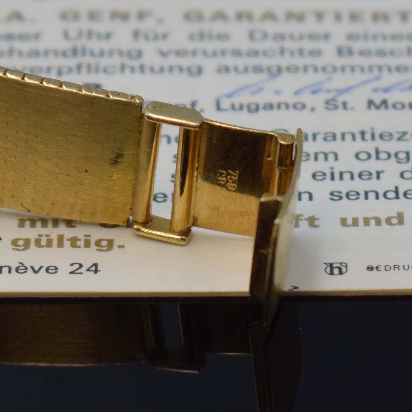 Detail b: ROLEX Cellini Damenarmbanduhr in GG 750/000 Referenz 3768, Schweiz lt. orig. Papier verk. 1973, Handaufzug, 2-tlg. Geh., Boden aufgedr., anges. ...