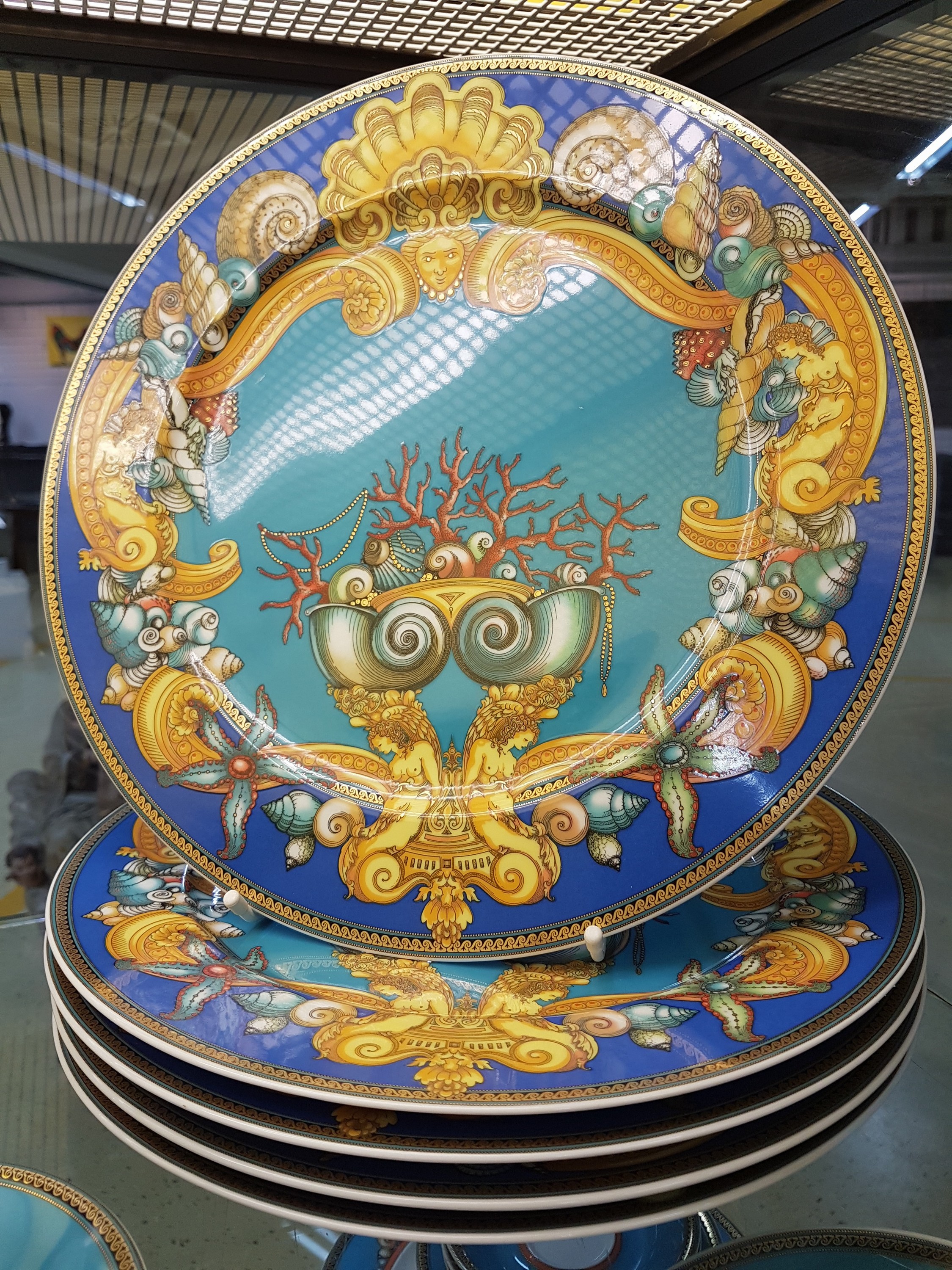 Detail a: 6 Platzteller, Rosenthal, Les Trésor la Mer, Entwurf Gianni Versace, Porzellan, D. ca. 31 cm