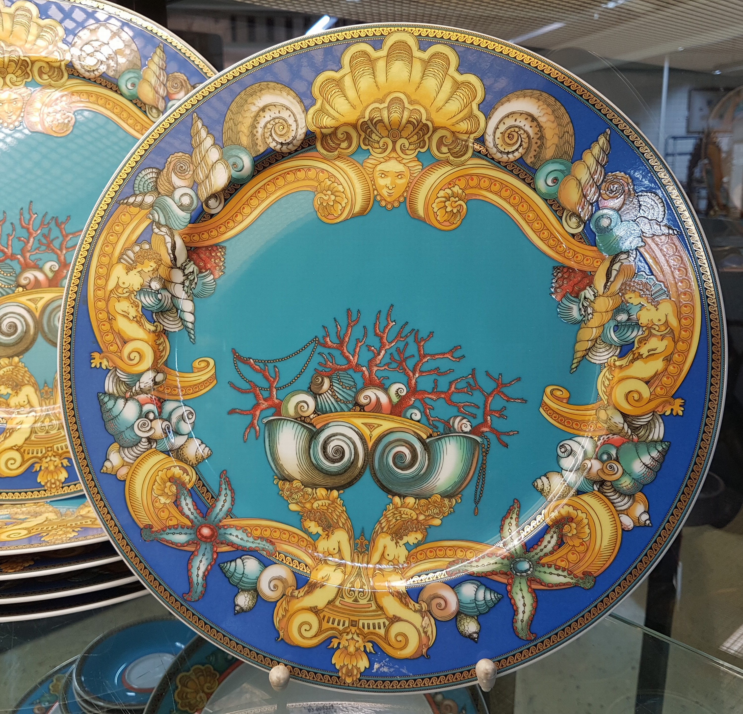 Detail c: 6 Platzteller, Rosenthal, Les Trésor la Mer, Entwurf Gianni Versace, Porzellan, D. ca. 31 cm