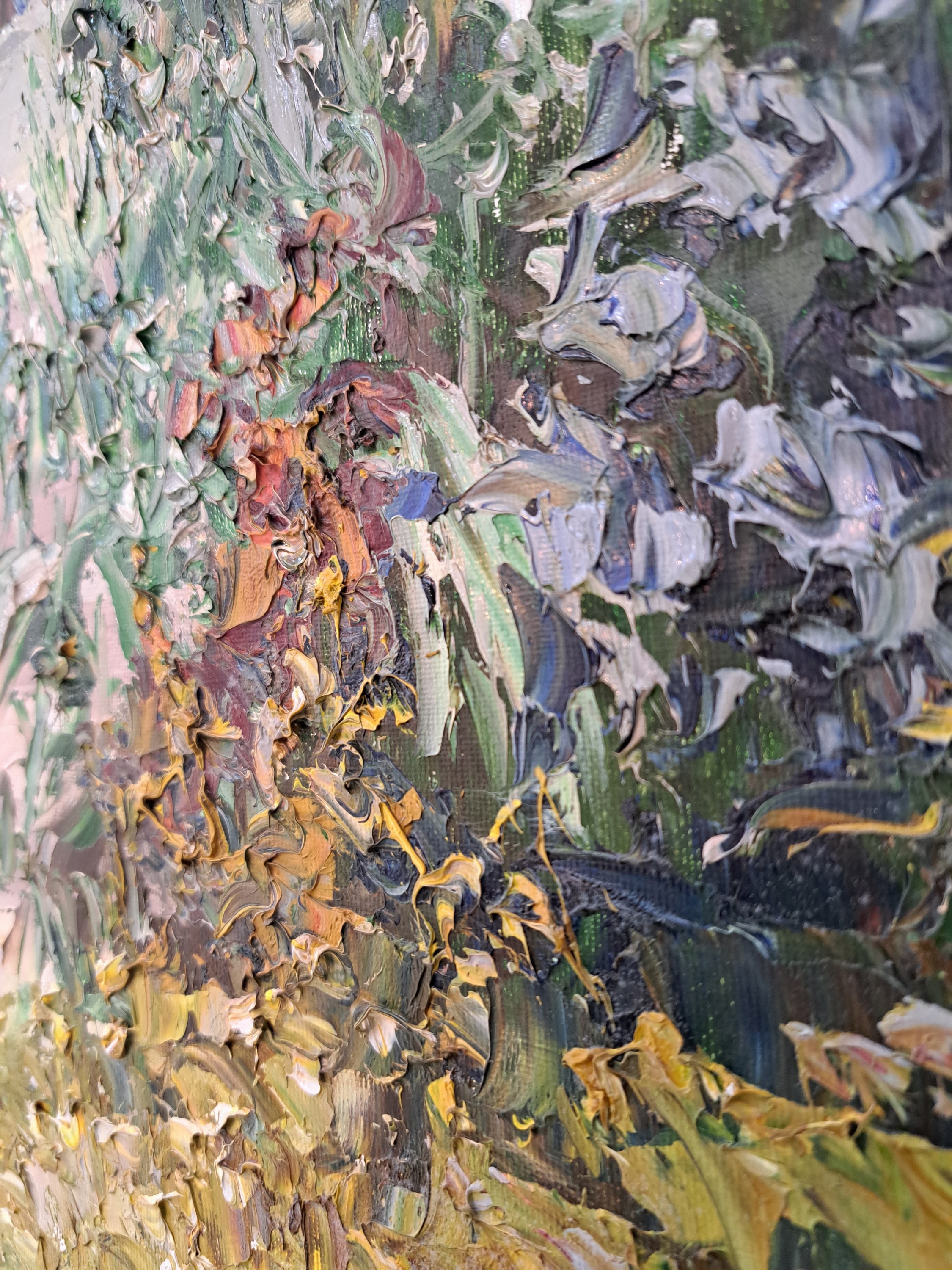 Detail p: Prof. August Alexander Wendehals, 1934-2003 Ossendorf, Blick auf eine südliche Terrasse an einem Seeufer, Öl/Lwd, rechts unten sign., ca. 80x90cm, ...