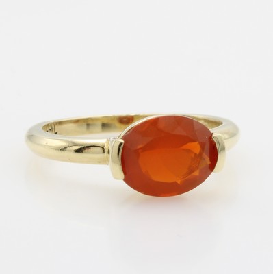 Image Ring mit Feueropal, GG 585/000, ovaler Feueropal ca. 10x8 mm, RW ca. 57, ...
