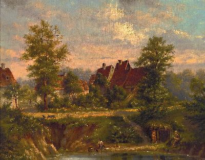 Image 26896049 - Carl Beyer, 1826-1903 Darmstadt, An der Ziegelhütte, so rückseitig betitelt, ...