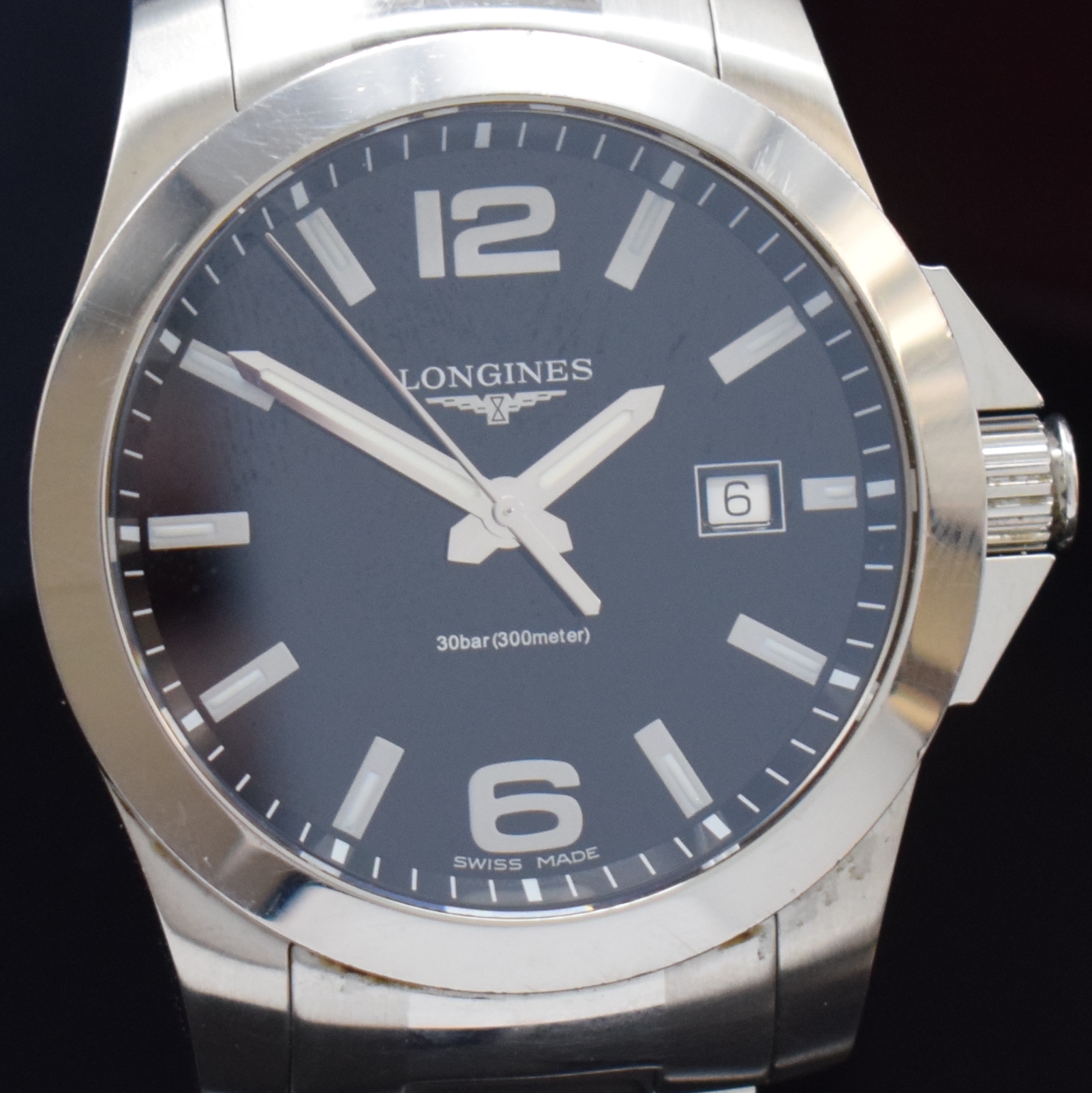 Detail c: LONGINES Herrenarmbanduhr Serie Conquest Referenz L3.659.4, Schweiz um 2013, quarz, Edelstahlgeh. inkl. Gliederband m. dopp. Faltschl., Boden und ...