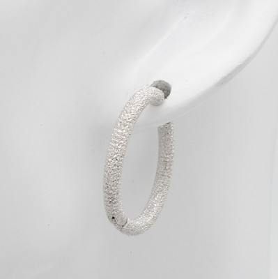 26896593a - Paar Creolen, WG 585/000, z.T. satiniert, D.ca. 20 mm