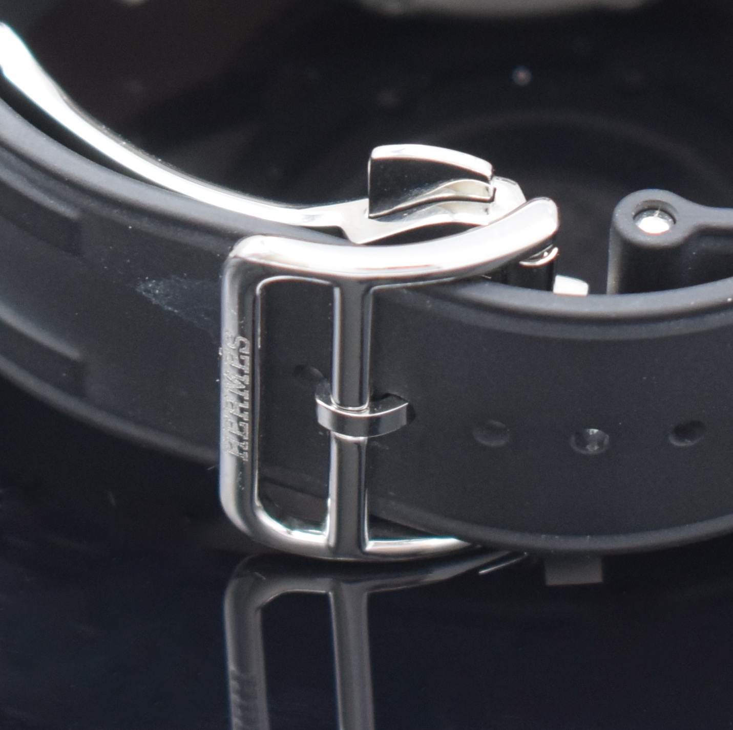 Detail d: HERMES Clipper Armbandchronograph Referenz CP2.941, Automatik, beids. vergl., Titan/Edelstahl komb. inkl. orig. Kautschukband m. orig. ...