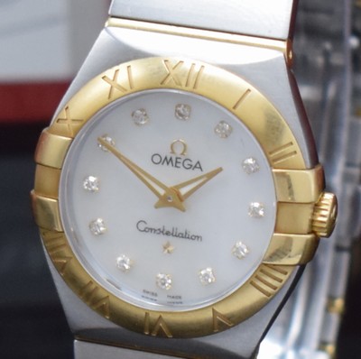 26897181a - OMEGA Constellation Damenarmbanduhr in Stahl/Gold Referenz 123.20.27.60.55.002, quarz, ...