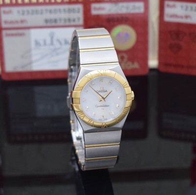26897181b - OMEGA Constellation Damenarmbanduhr in Stahl/Gold Referenz 123.20.27.60.55.002, quarz, ...