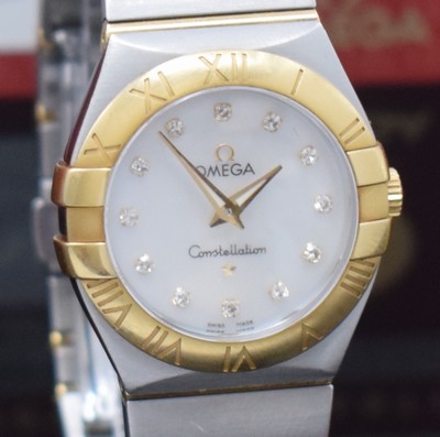 26897181c - OMEGA Constellation Damenarmbanduhr in Stahl/Gold Referenz 123.20.27.60.55.002, quarz, ...