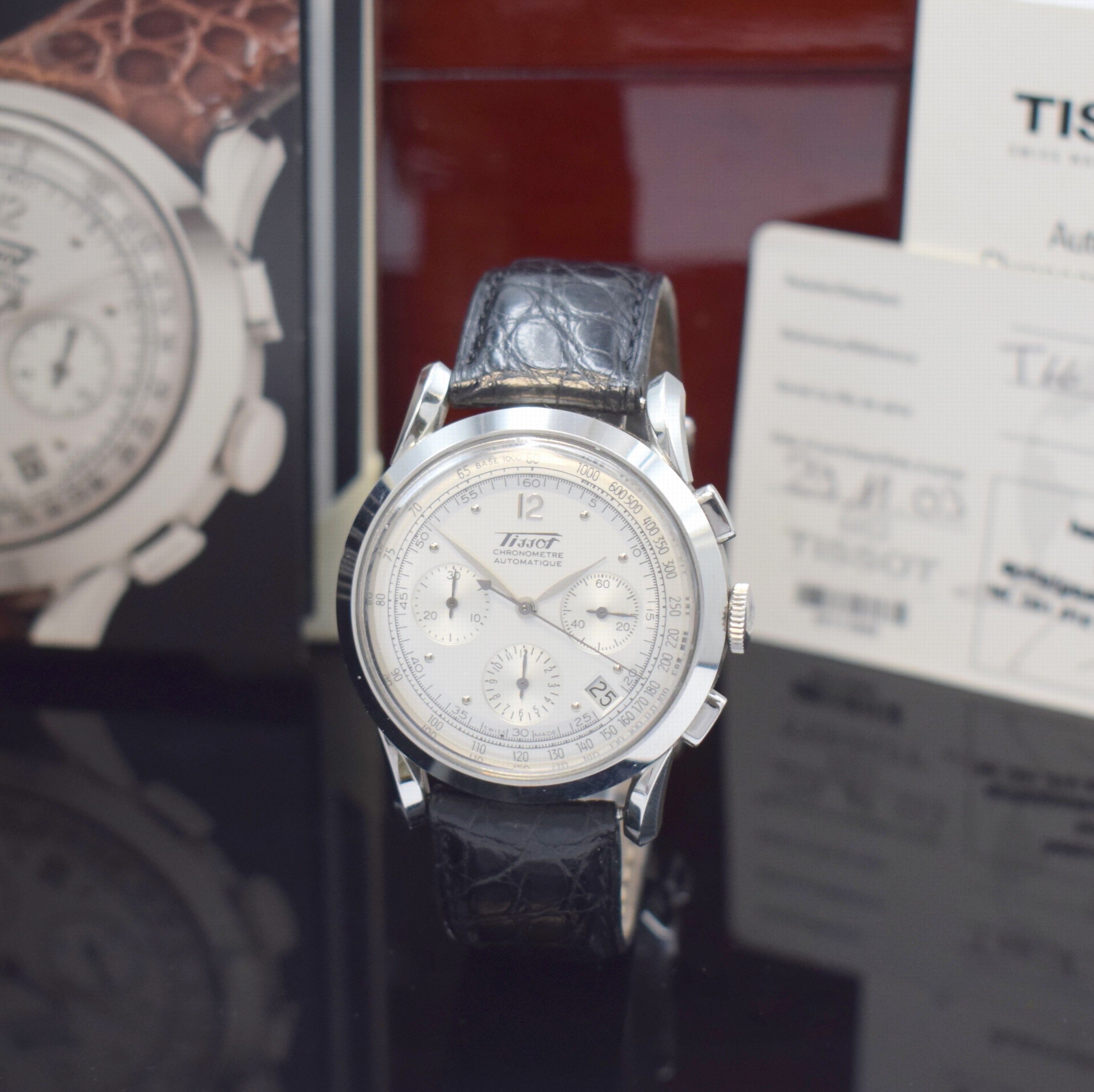 TISSOT Heritage Chronometer auf 8888 Stück limitierter Armbandchronograph in Stahl, Schweiz um 2003, Automatik, zum 150 Jährigem Jubiläum der ...