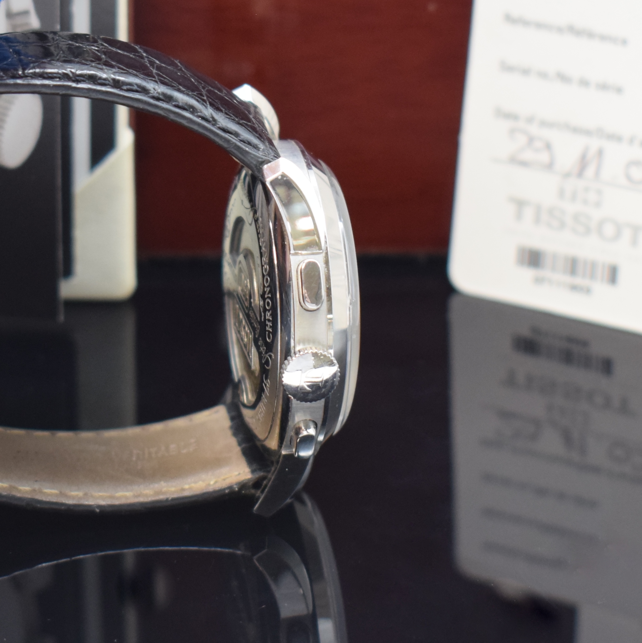 Detail c: TISSOT Heritage Chronometer auf 8888 Stück limitierter Armbandchronograph in Stahl, Schweiz um 2003, Automatik, zum 150 Jährigem Jubiläum der ...