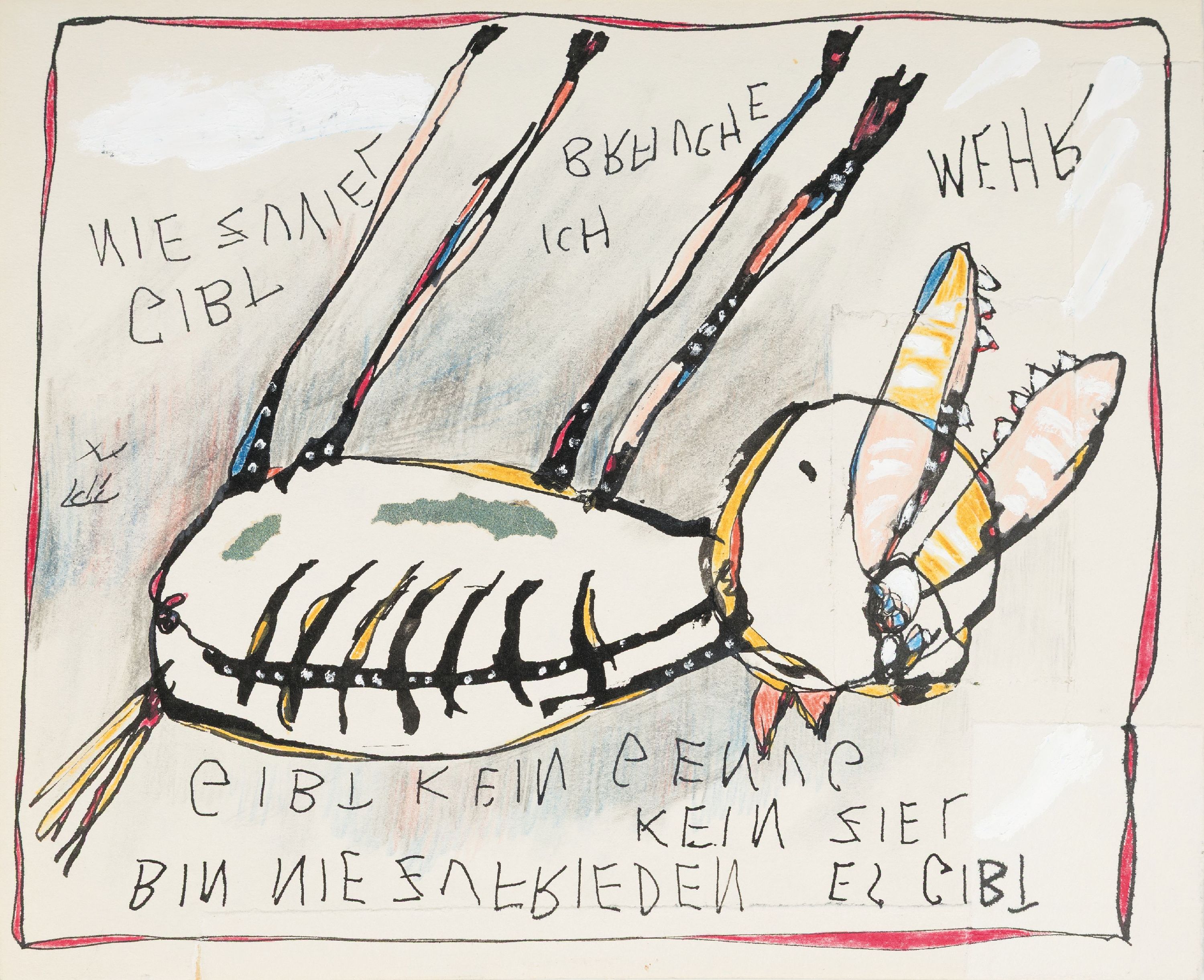 Peter Padubrin-Thomys, 1968 Halle/Saale, 2 Zeichnungen, Mischtechnik, je ca. 20x30