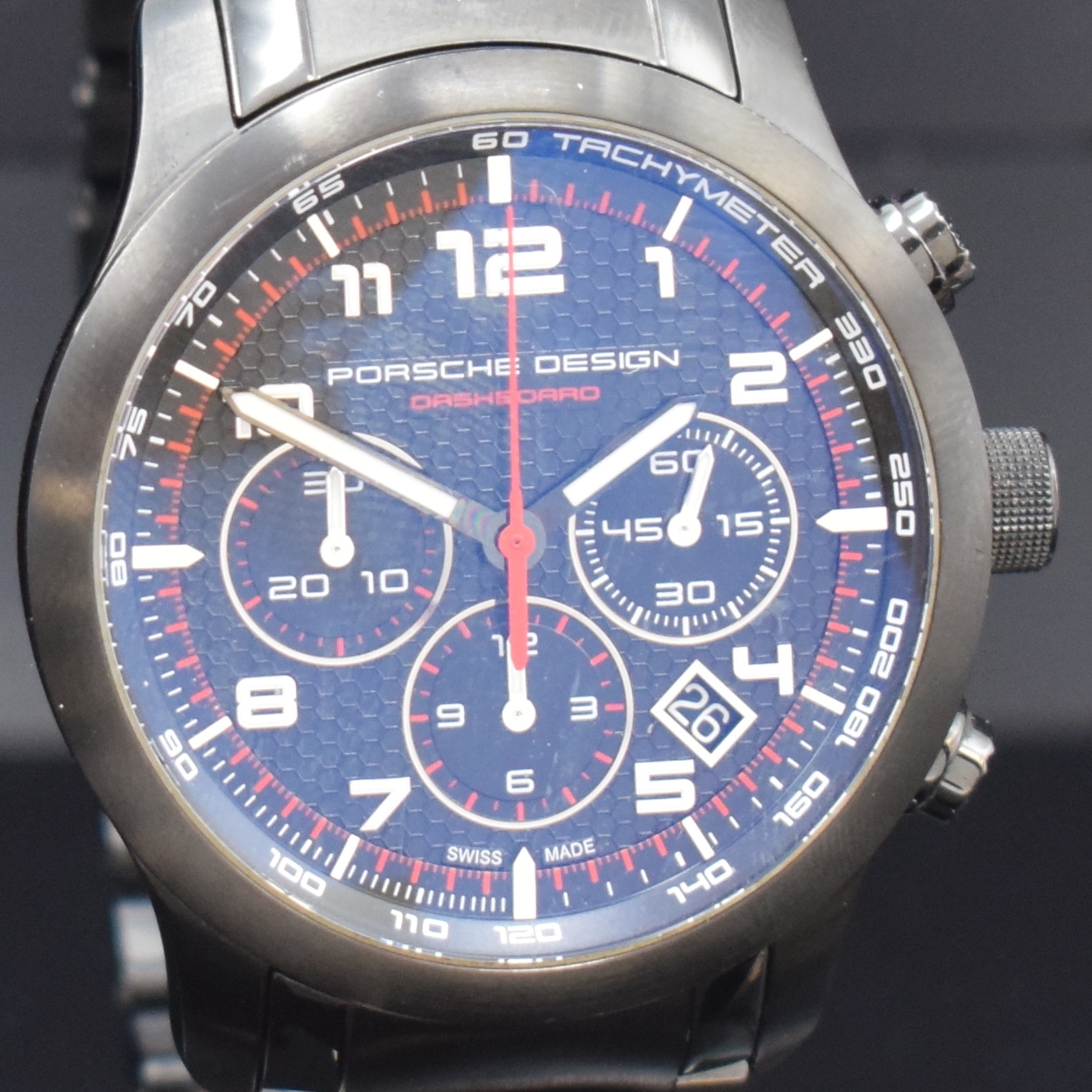 Detail c: PORSCHE DESIGN Dashboard Armbandchronograph Referenz 6612, Automatik, geschwärztes Titangeh. inkl. Gliederband m. dopp. Faltschl., beids. vergl., ...