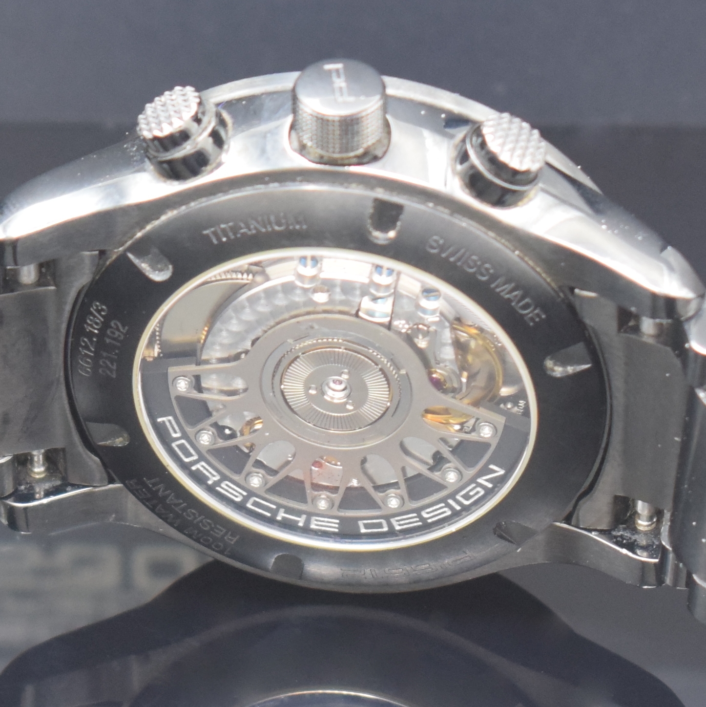 Detail f: PORSCHE DESIGN Dashboard Armbandchronograph Referenz 6612, Automatik, geschwärztes Titangeh. inkl. Gliederband m. dopp. Faltschl., beids. vergl., ...