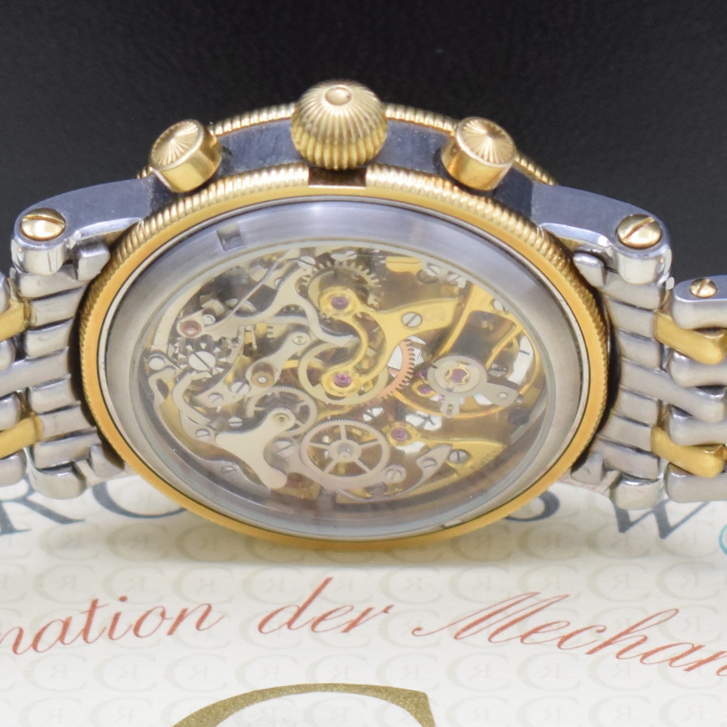 Detail f: CHRONOSWISS KAIROS auf 600 Stück limitierte Herrenarmbanduhr mit Schaltradchronograph Referenz CH 2322, Schweiz um 1992, Handaufzug, Edelstahl/Gold ...
