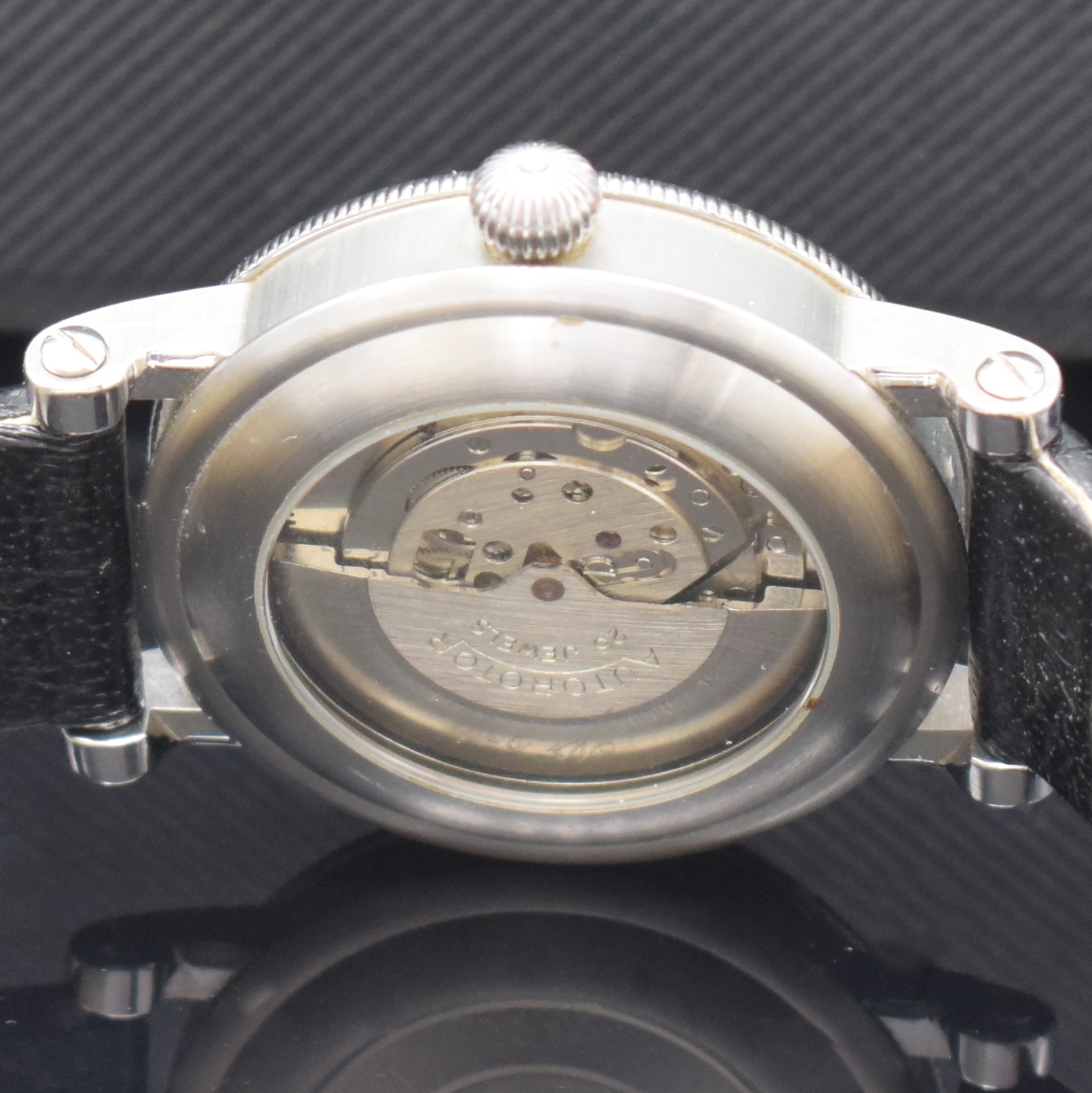 Detail f: CCM BRAUN Superflight seltene Herrenarmbanduhr, Automatik, Deutschland um 2000, 3-teil. Edelstahlgeh., beids. vergl., Boden und Glasrand aufgedr., ...