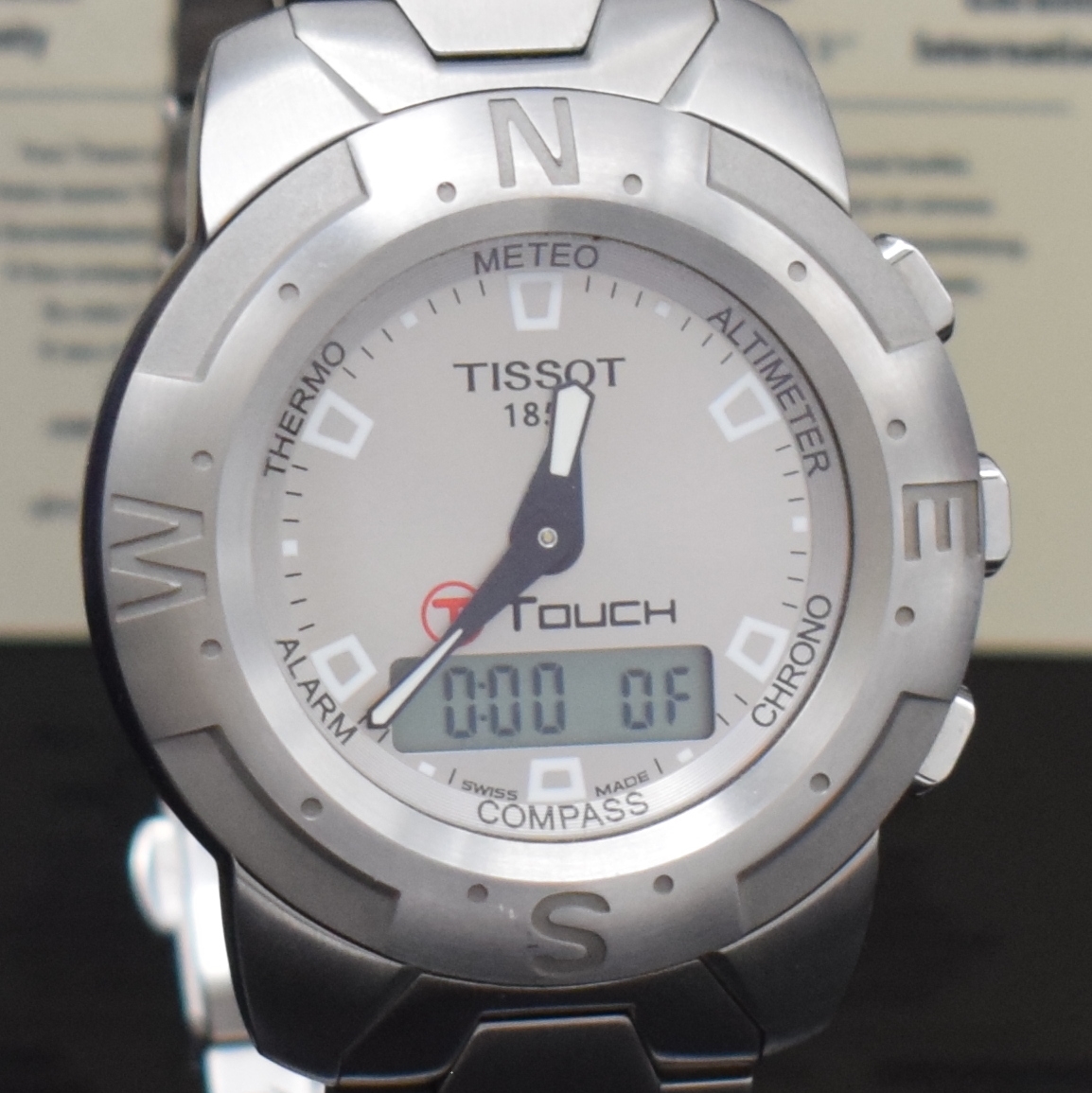 Detail c: TISSOT Multifunktionsuhr T TOUCH, Schweiz um 2000, Edelstahlgeh. inkl. Gliederband m. Faltschl., Multifunktionsanzeige über Druck auf Glas ...
