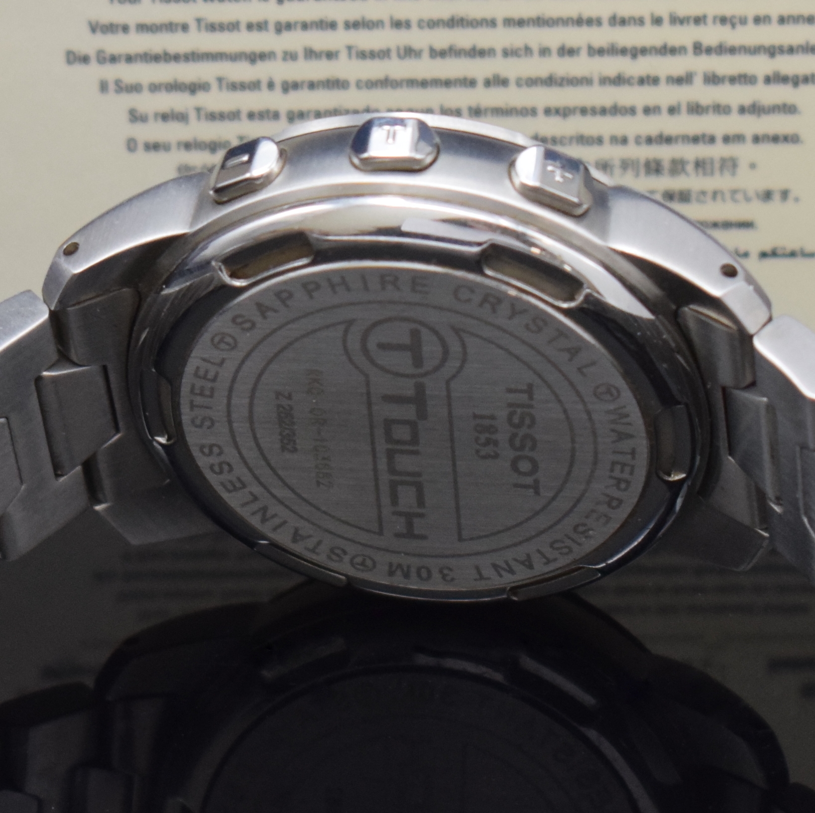 Detail f: TISSOT Multifunktionsuhr T TOUCH, Schweiz um 2000, Edelstahlgeh. inkl. Gliederband m. Faltschl., Multifunktionsanzeige über Druck auf Glas ...