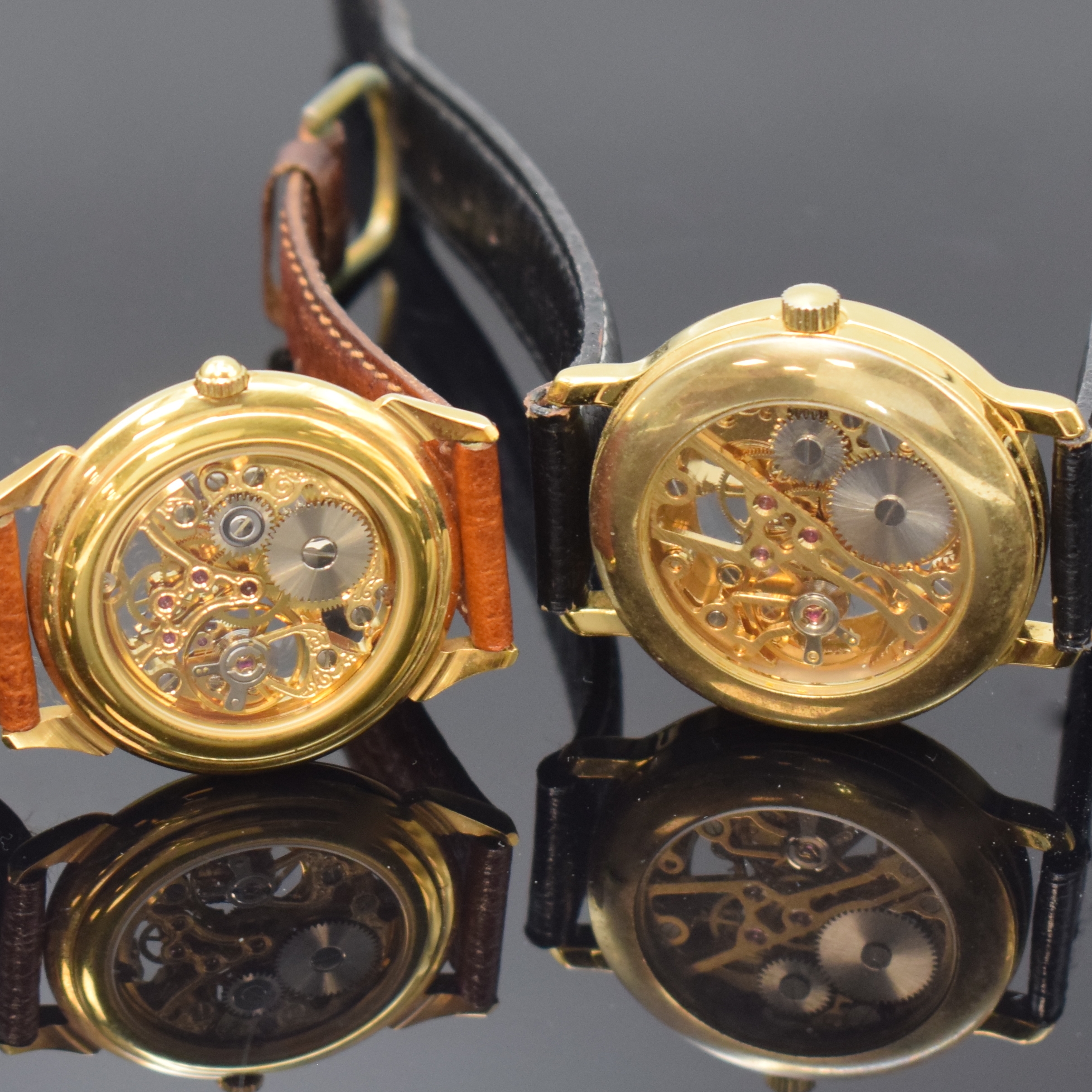 Detail c: Konvolut 8 mechanische Armbanduhren, verschiedene Fertigungszeiten, alle Handaufzug, davon 2 vergoldete, russische Chronographen, 1 x Oriosa, im ...