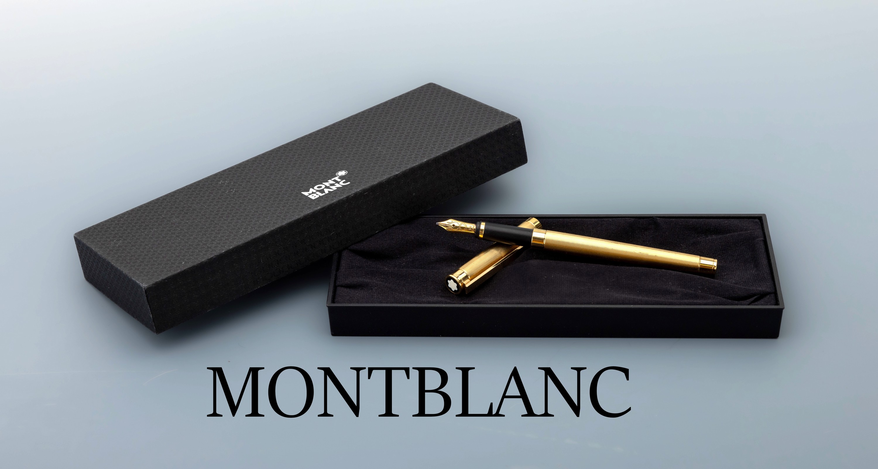 MONTBLANC Füller, "Noblesse", Korpus Metallverg., Faden guill., GG 750/000 Feder, im Etui
