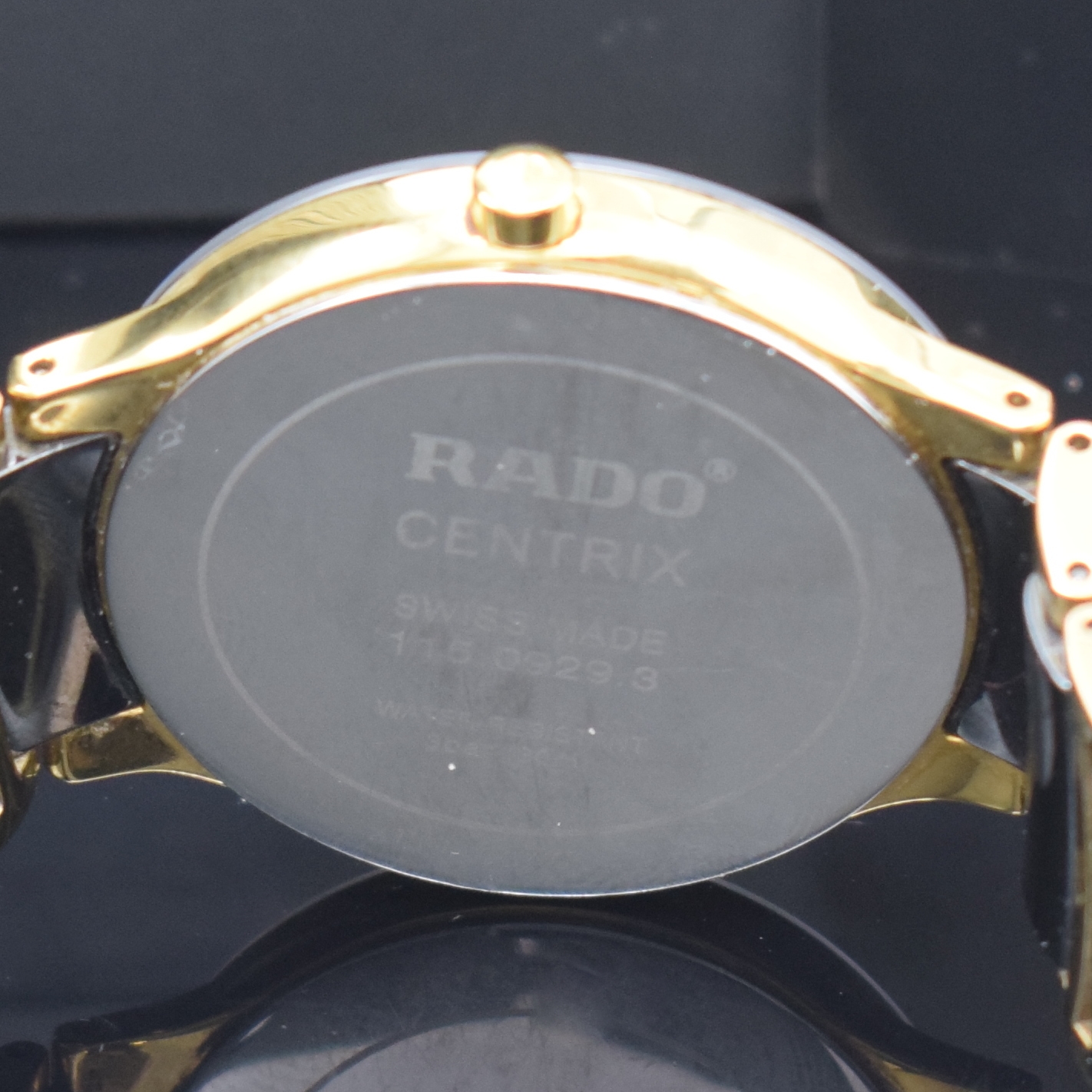 Detail f: RADO Centrix Herrenarmbanduhr Referenz 115.0929.3, Schweiz lt. Pap. verk. 02/2014, quarz, Geh. u. Band in Keramik, dopp. Faltschl., Boden aufgedr., ...