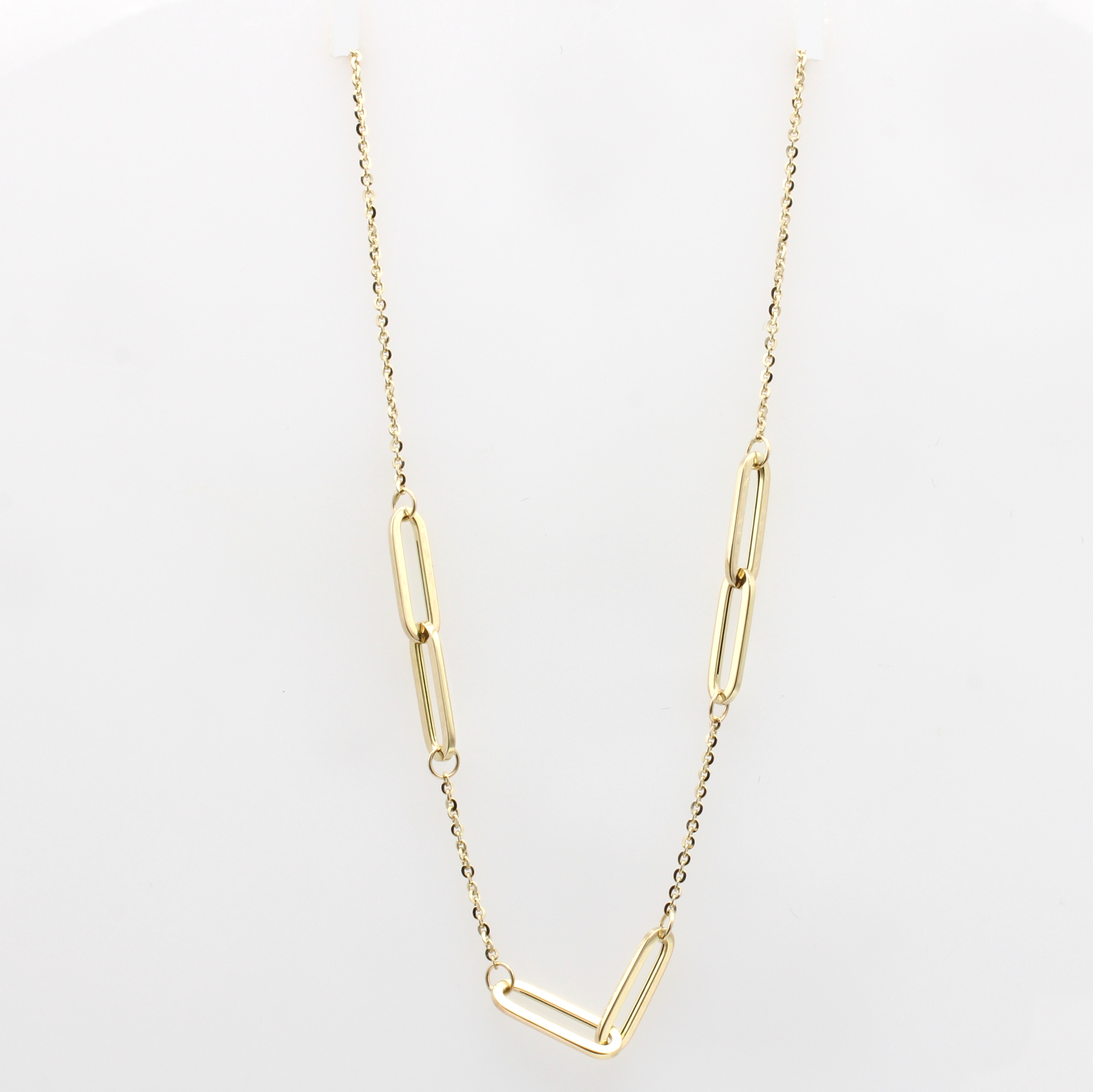 Image 26897495 - Kette, GG 585/000, 6 Glieder integriert, Karabinerschl., L. 42-45 cm