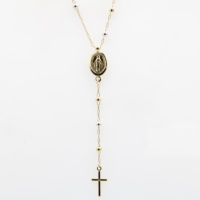 Image Kette, GG/WG 585/000, m. kl. Kügelchen, Madonnendarstellung u. Kreuz, ...