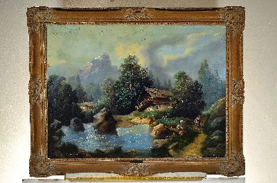 26897506k - Zuschreibung: Johann Christian Ezdorf, 1801 Pößneck-1851 München, alpine Landschaft ...