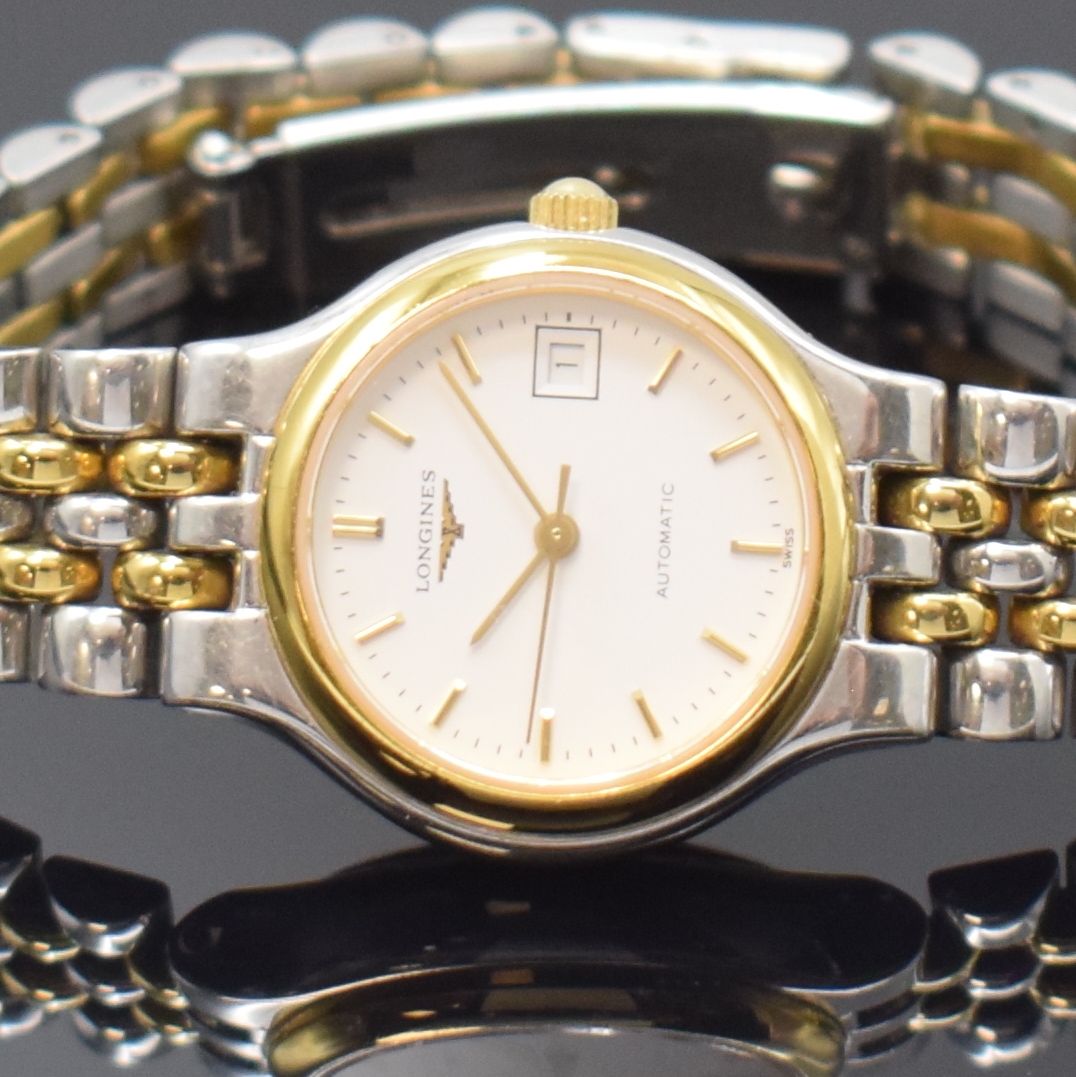 Detail a: LONGINES Les Grande Classiques de Longines Damenarmbanduhr Referenz L5.134.3, Schweiz um 2000, Automatik, Boden aufgedr., orig. Gliederband m. ...