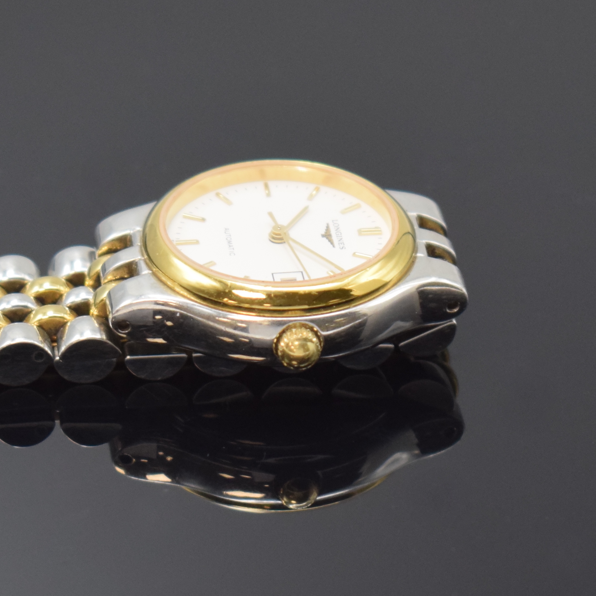 Detail c: LONGINES Les Grande Classiques de Longines Damenarmbanduhr Referenz L5.134.3, Schweiz um 2000, Automatik, Boden aufgedr., orig. Gliederband m. ...