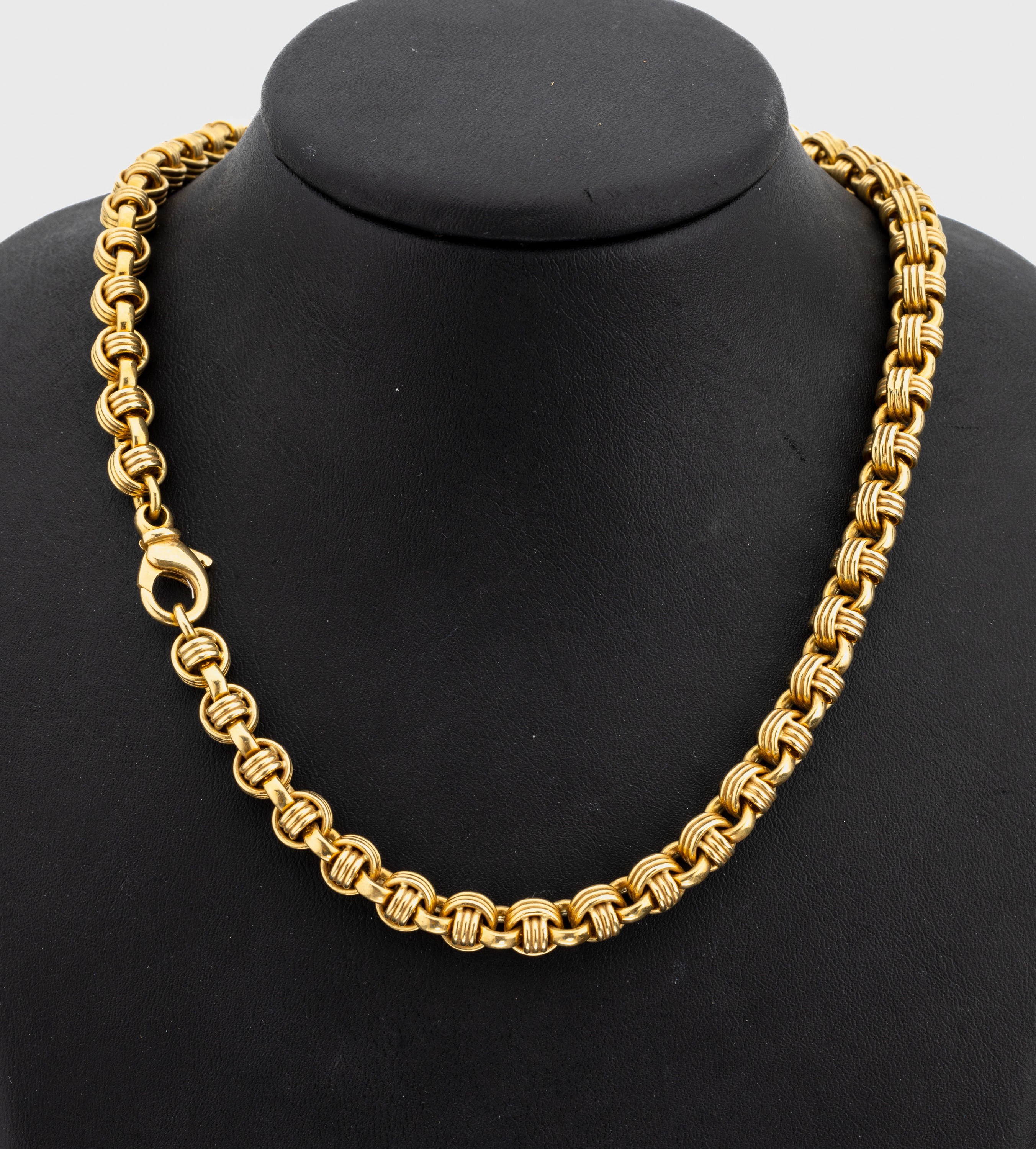 18 kt Gold Kette, GG 750/000, hochwertige Verarbeitung, L. ca. 46 cm, gr. Federringschließe, ca. 85.2 g