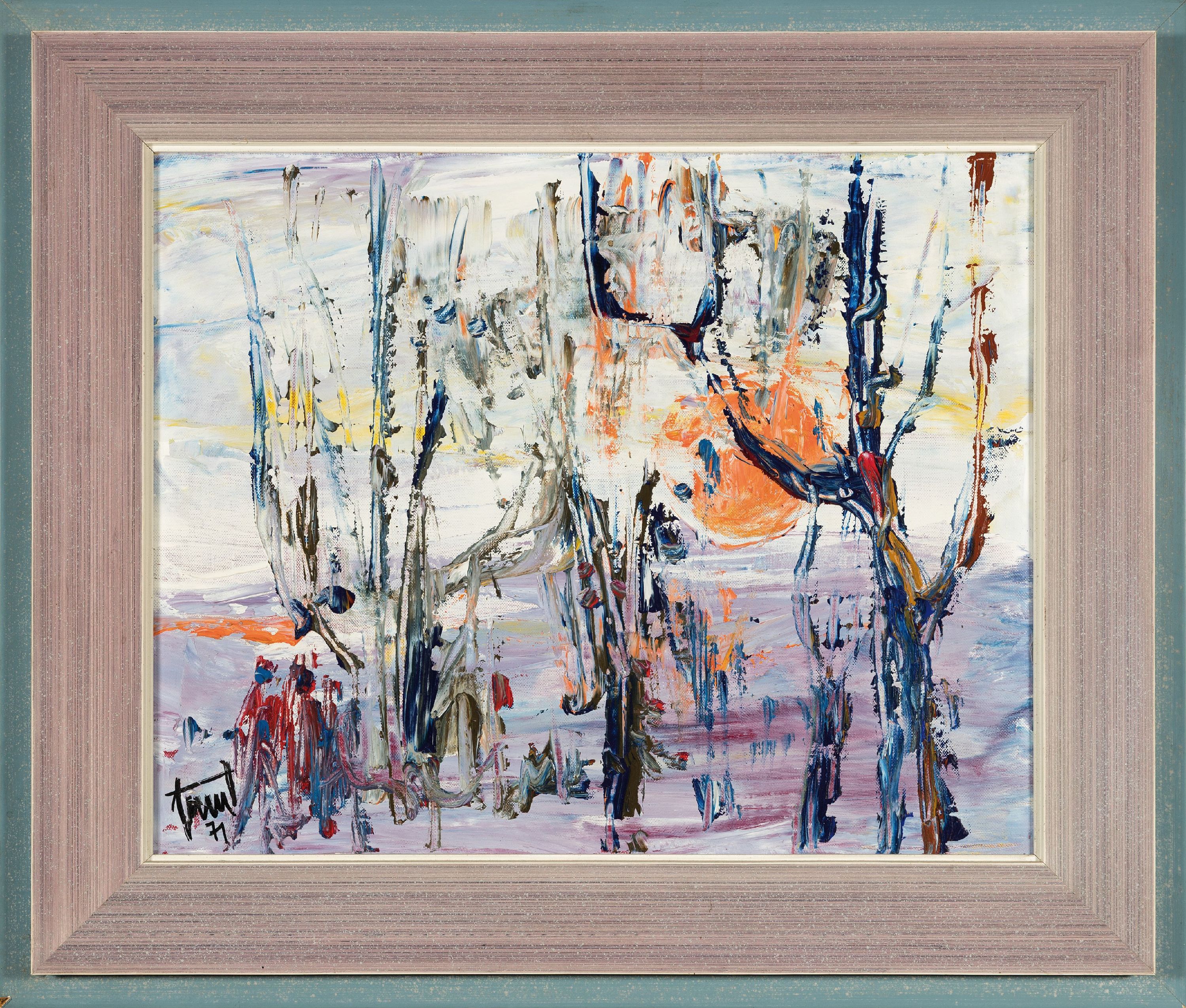Detail k: Georg Günter Zeuner, 1923 Dresden-2011 Speyer, Im Winter, rückseitig so betitelt, Öl/Lwd, links unten sign. und dat. 71, ca. 40x50cm, R. ca. ...