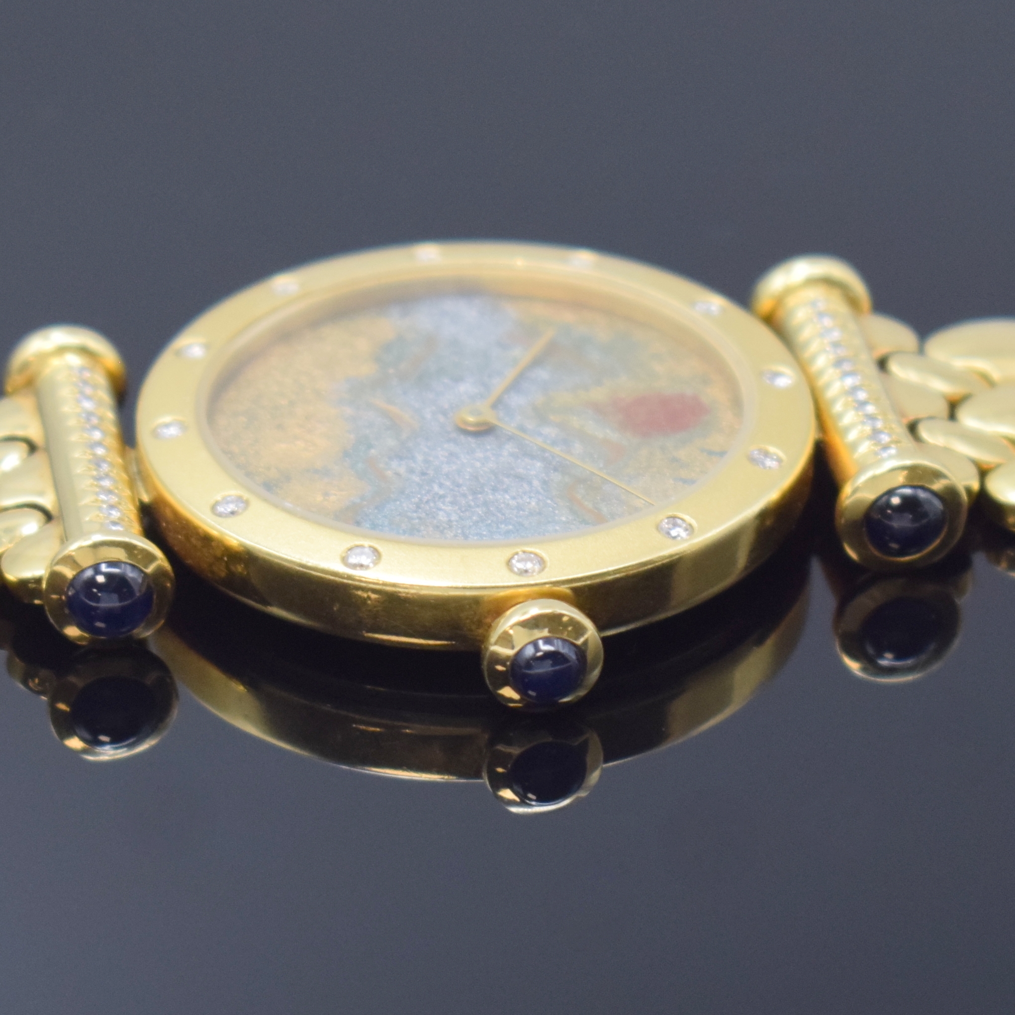 Detail c: Art Edition seltene, auf 99 Stück limitierte und sehr aufwendige Armbanduhr in GG 750/000 Modell Handarbeit, Schweiz / Deutschland um um 1990, ...